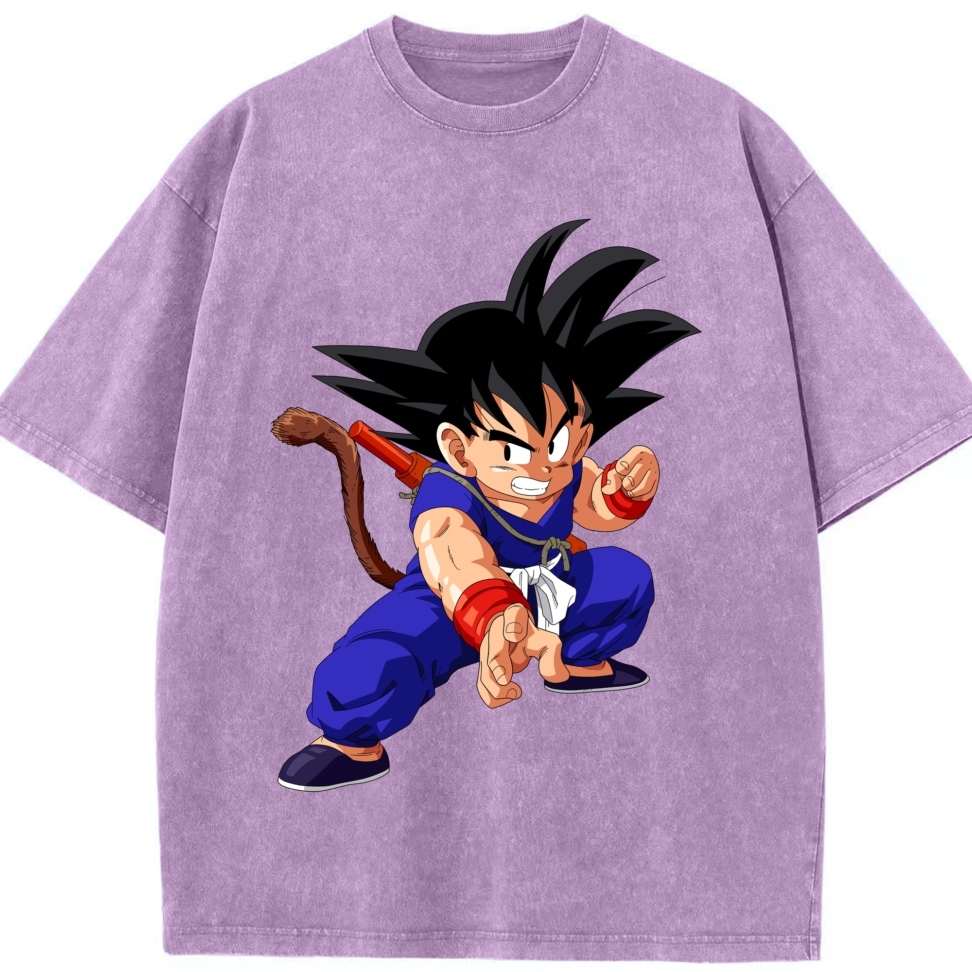（画像用） ドラゴンボール 孫悟空（そん ごくう）Son Goku カカロット DRAGON BALL Kakarotto 綿100% ヴィンテージ風 半袖Tシャツ（フロントプリント）