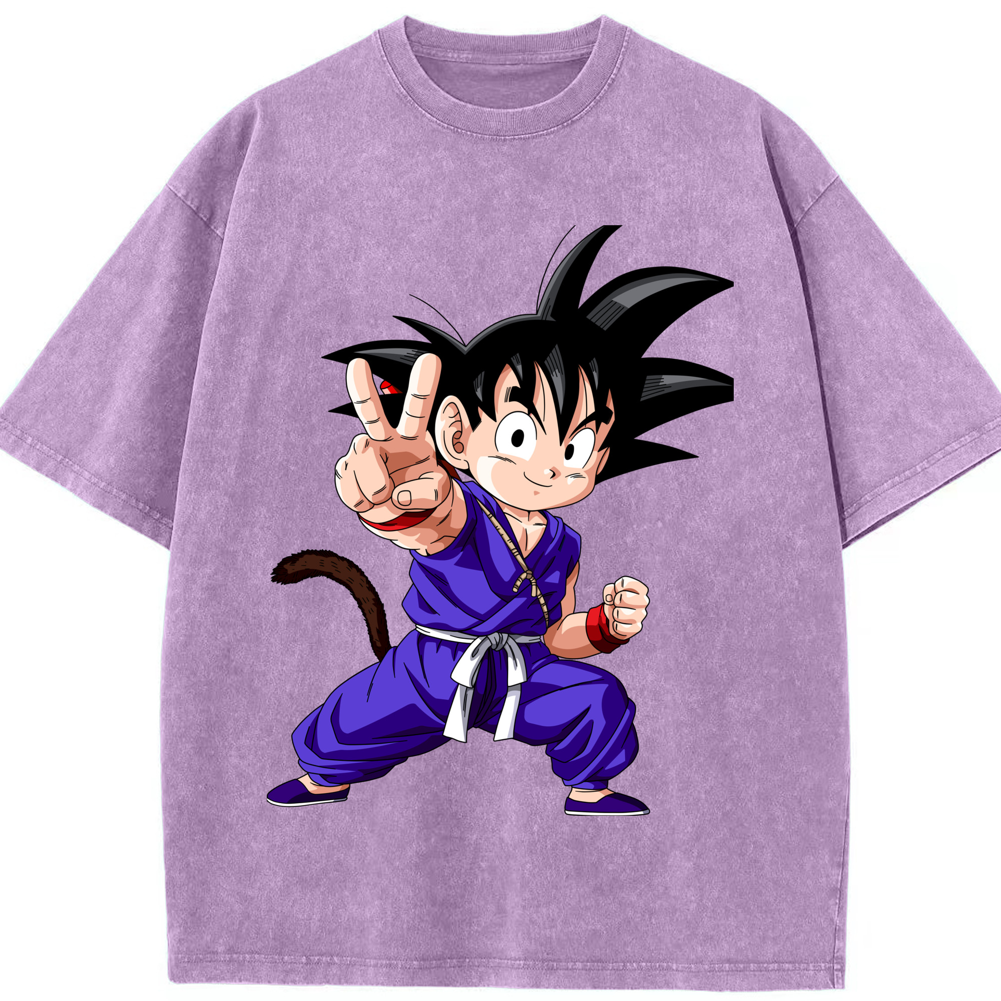 （画像用） ドラゴンボール 孫悟空（そん ごくう）Son Goku カカロット DRAGON BALL Kakarotto 綿100% ヴィンテージ風 半袖Tシャツ（フロントプリント）