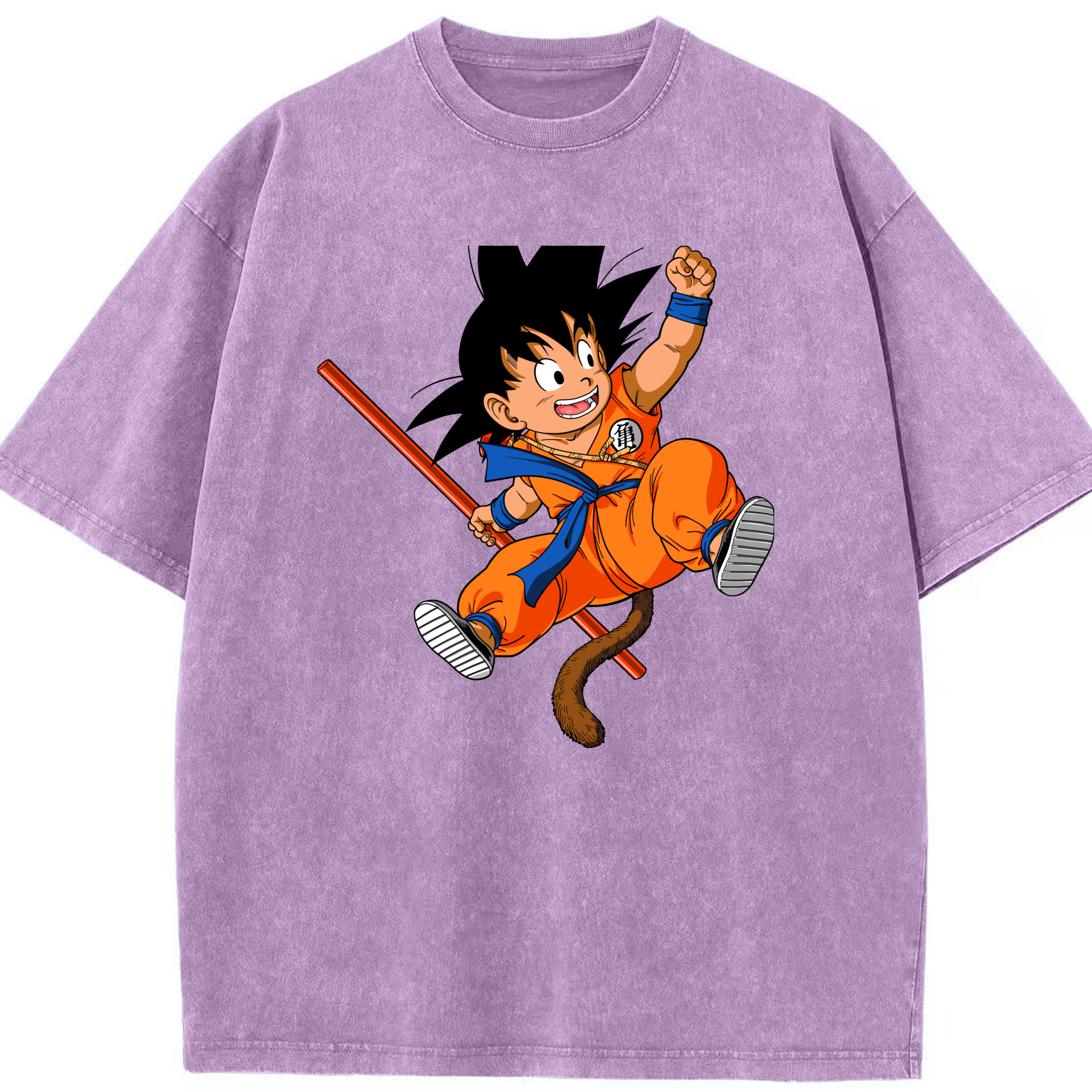 （画像用） ドラゴンボール 孫悟空（そん ごくう）Son Goku カカロット DRAGON BALL Kakarotto 綿100% ヴィンテージ風 半袖Tシャツ（フロントプリント）