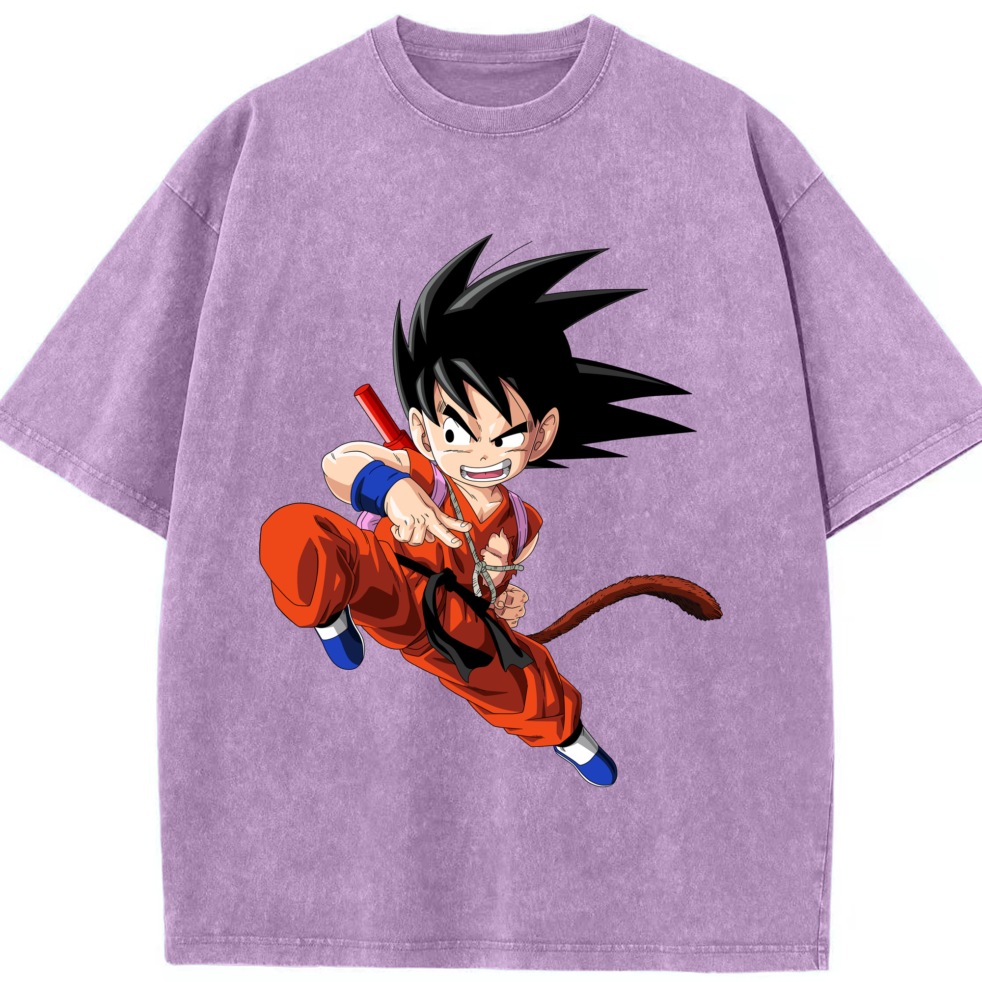 （画像用） ドラゴンボール 孫悟空（そん ごくう）Son Goku カカロット DRAGON BALL Kakarotto 綿100% ヴィンテージ風 半袖Tシャツ（フロントプリント）
