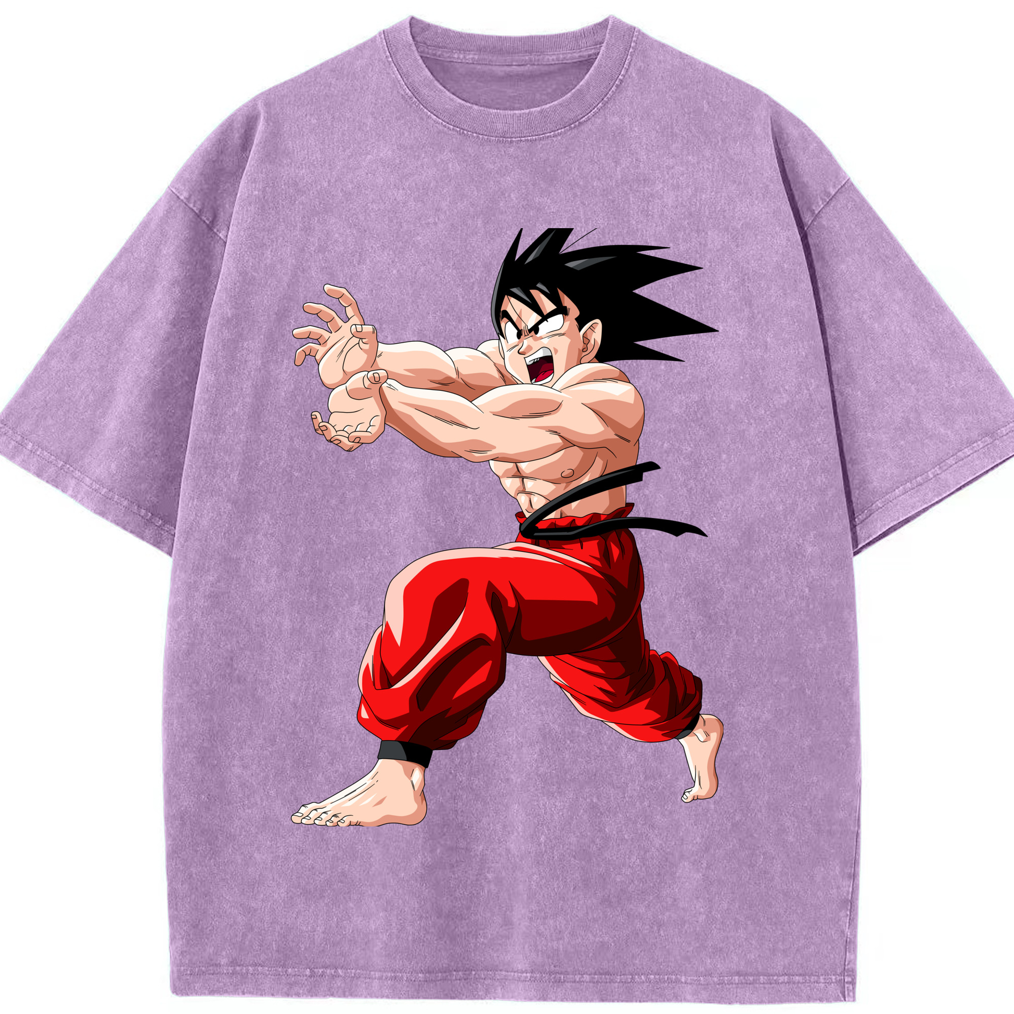 （画像用） ドラゴンボール 孫悟空（そん ごくう）Son Goku カカロット DRAGON BALL Kakarotto 綿100% ヴィンテージ風 半袖Tシャツ（フロントプリント）