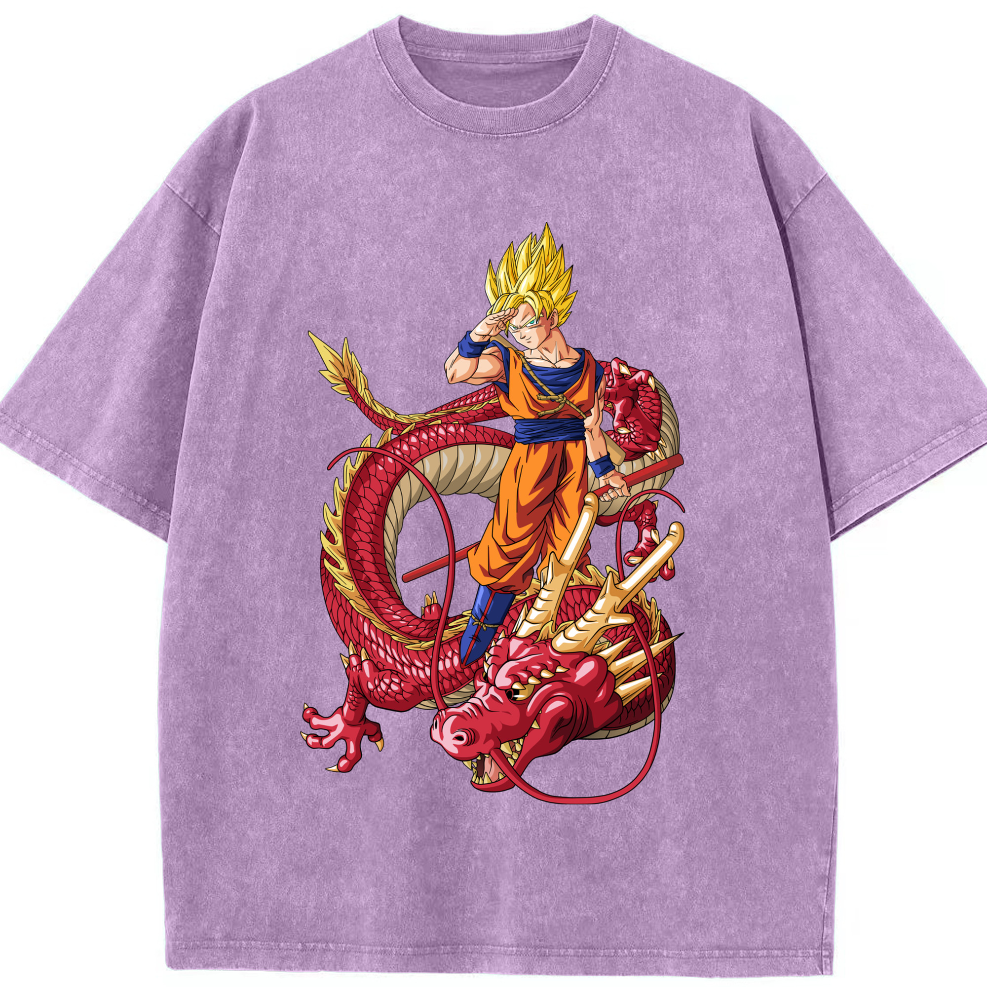 （画像用） ドラゴンボール 孫悟空（そん ごくう）Son Goku カカロット DRAGON BALL Kakarotto 綿100% ヴィンテージ風 半袖Tシャツ（フロントプリント）