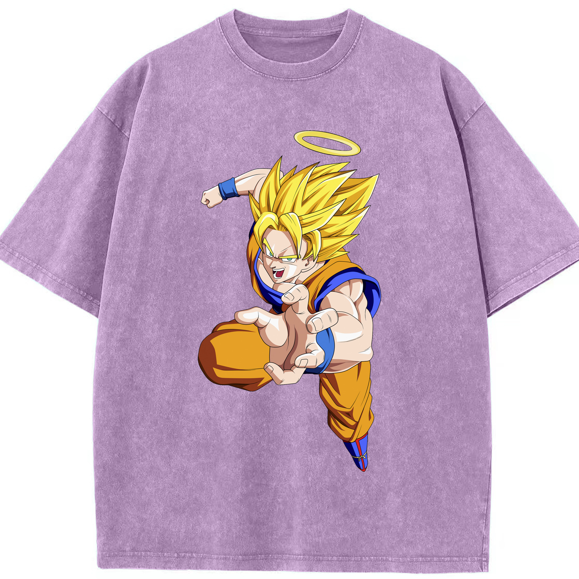 （画像用） ドラゴンボール 孫悟空（そん ごくう）Son Goku カカロット DRAGON BALL Kakarotto 綿100% ヴィンテージ風 半袖Tシャツ（フロントプリント）