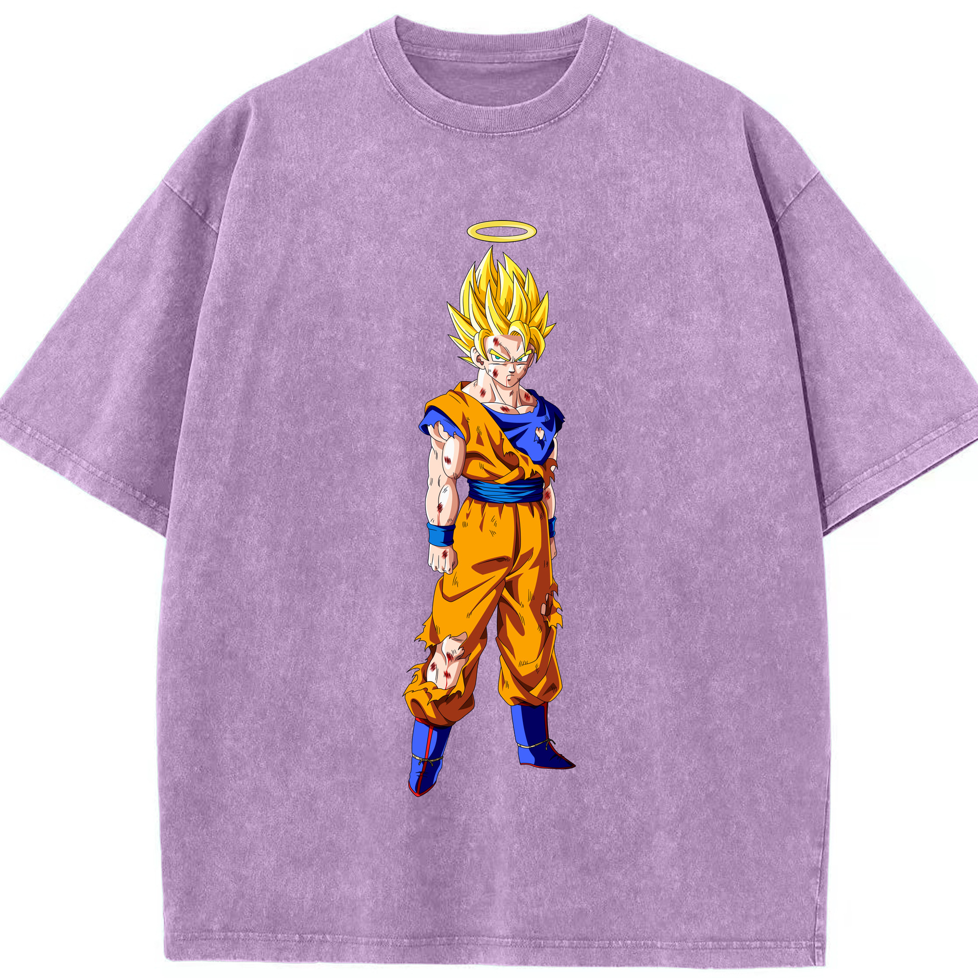 （画像用） ドラゴンボール 孫悟空（そん ごくう）Son Goku カカロット DRAGON BALL Kakarotto 綿100% ヴィンテージ風 半袖Tシャツ（フロントプリント）