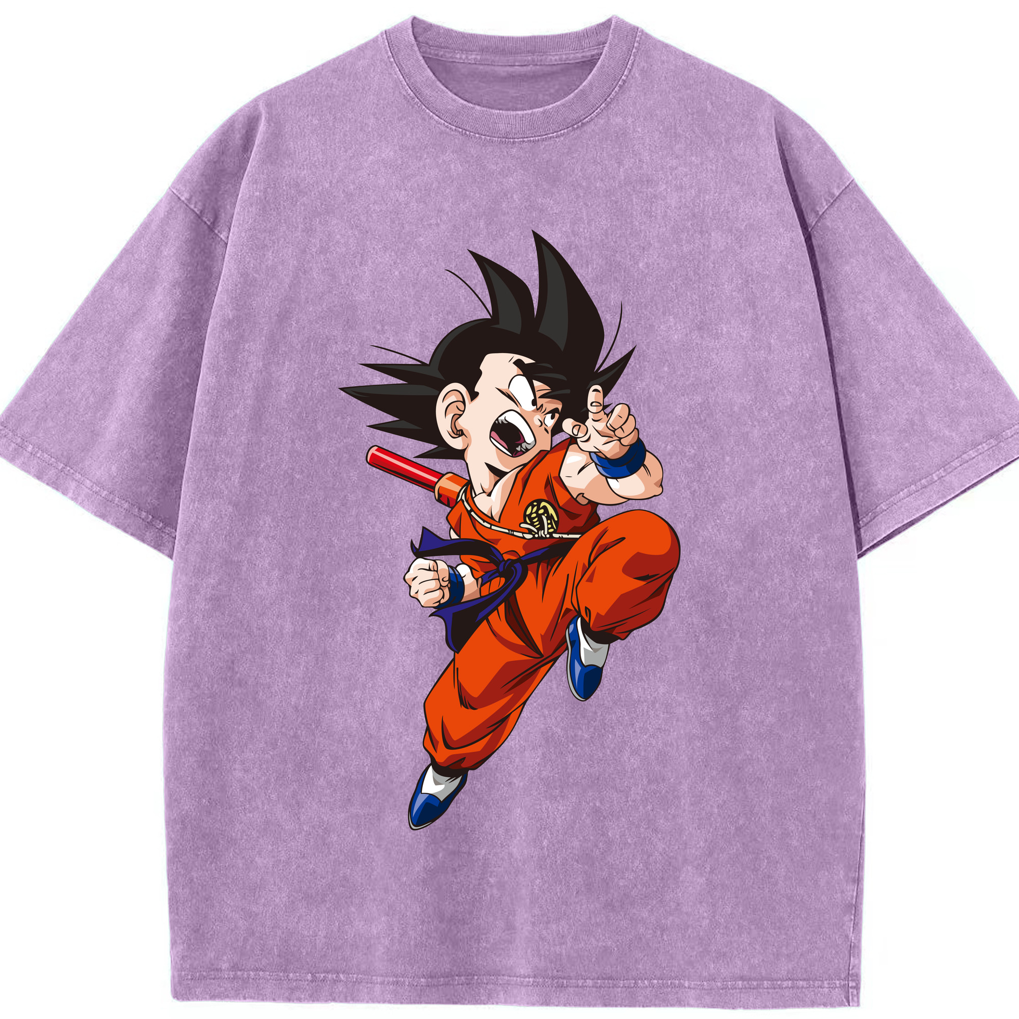 （画像用） ドラゴンボール 孫悟空（そん ごくう）Son Goku カカロット DRAGON BALL Kakarotto 綿100% ヴィンテージ風 半袖Tシャツ（フロントプリント）