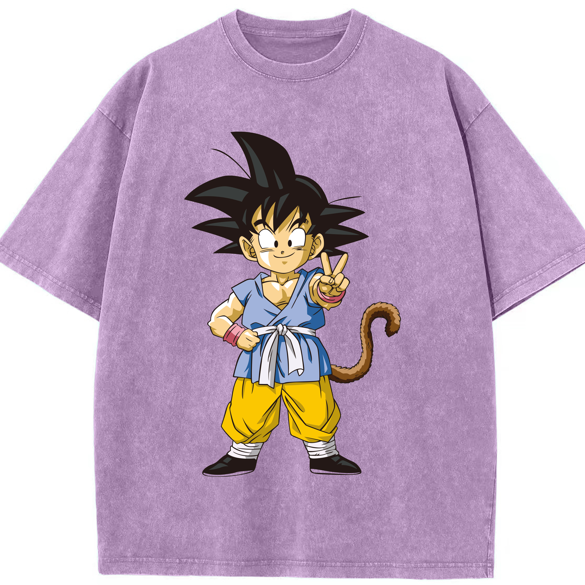 （画像用） ドラゴンボール 孫悟空（そん ごくう）Son Goku カカロット DRAGON BALL Kakarotto 綿100% ヴィンテージ風 半袖Tシャツ（フロントプリント）