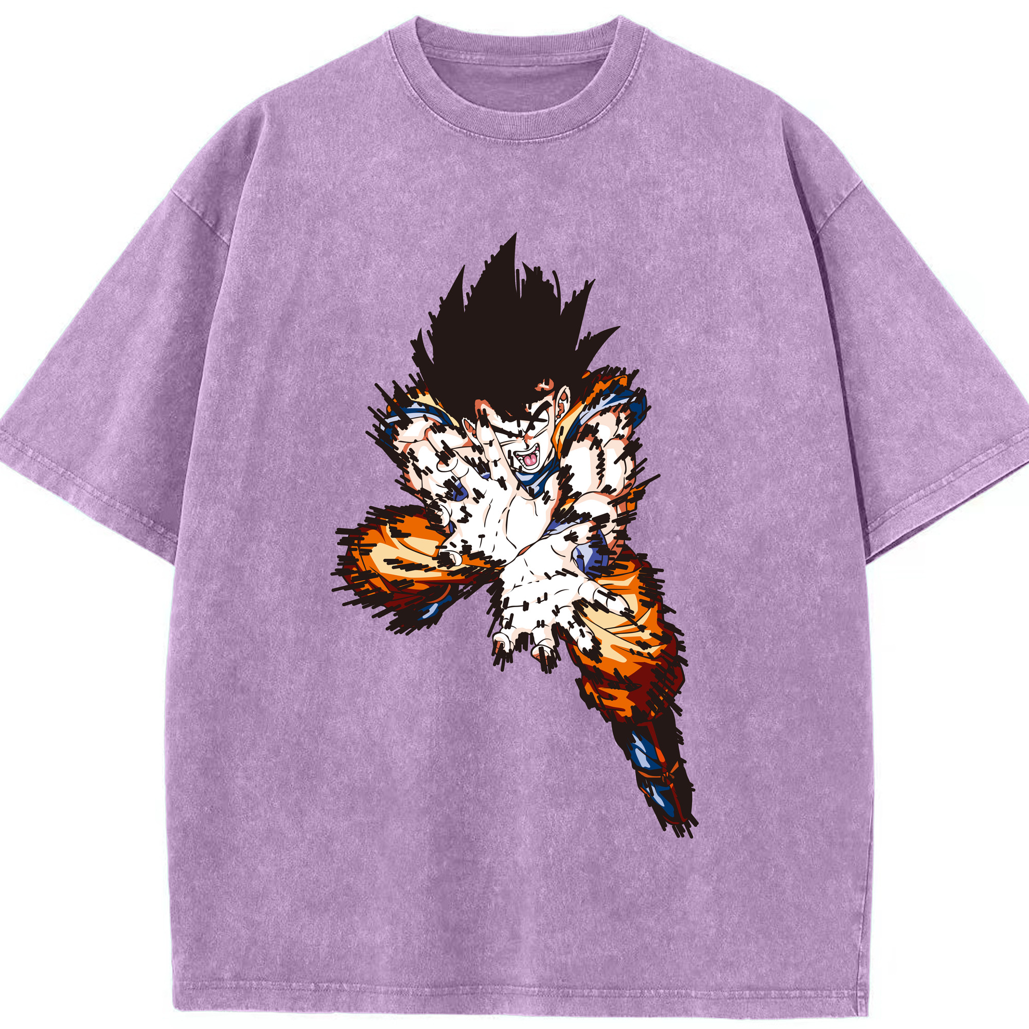 （画像用） ドラゴンボール 孫悟空（そん ごくう）Son Goku カカロット DRAGON BALL Kakarotto 綿100% ヴィンテージ風 半袖Tシャツ（フロントプリント）