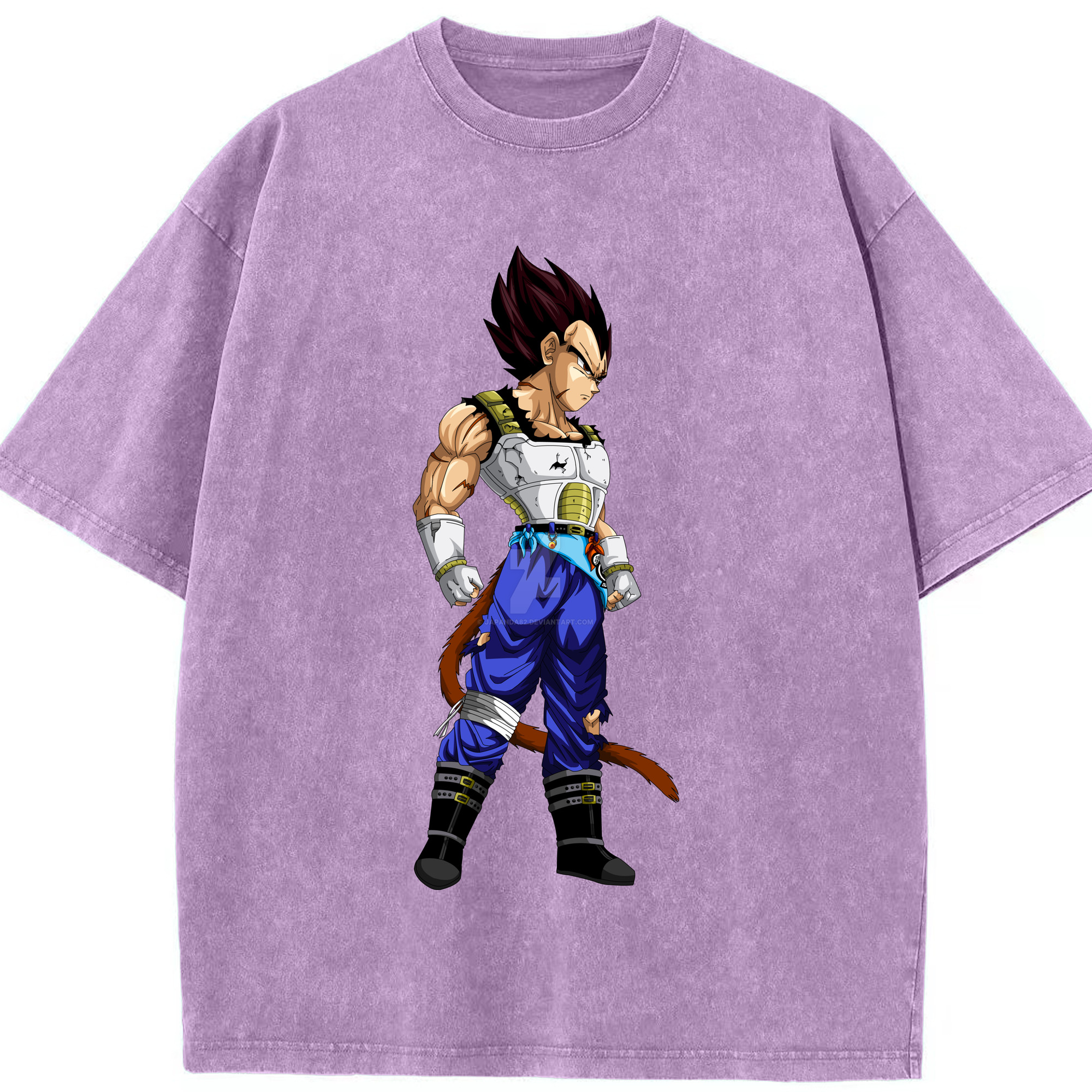 （画像用） ドラゴンボール ベジータ四世（Bejīta Yonsei）DRAGON BALL Vegeta IV 綿100% ヴィンテージ風 半袖Tシャツ（フロントプリント）
