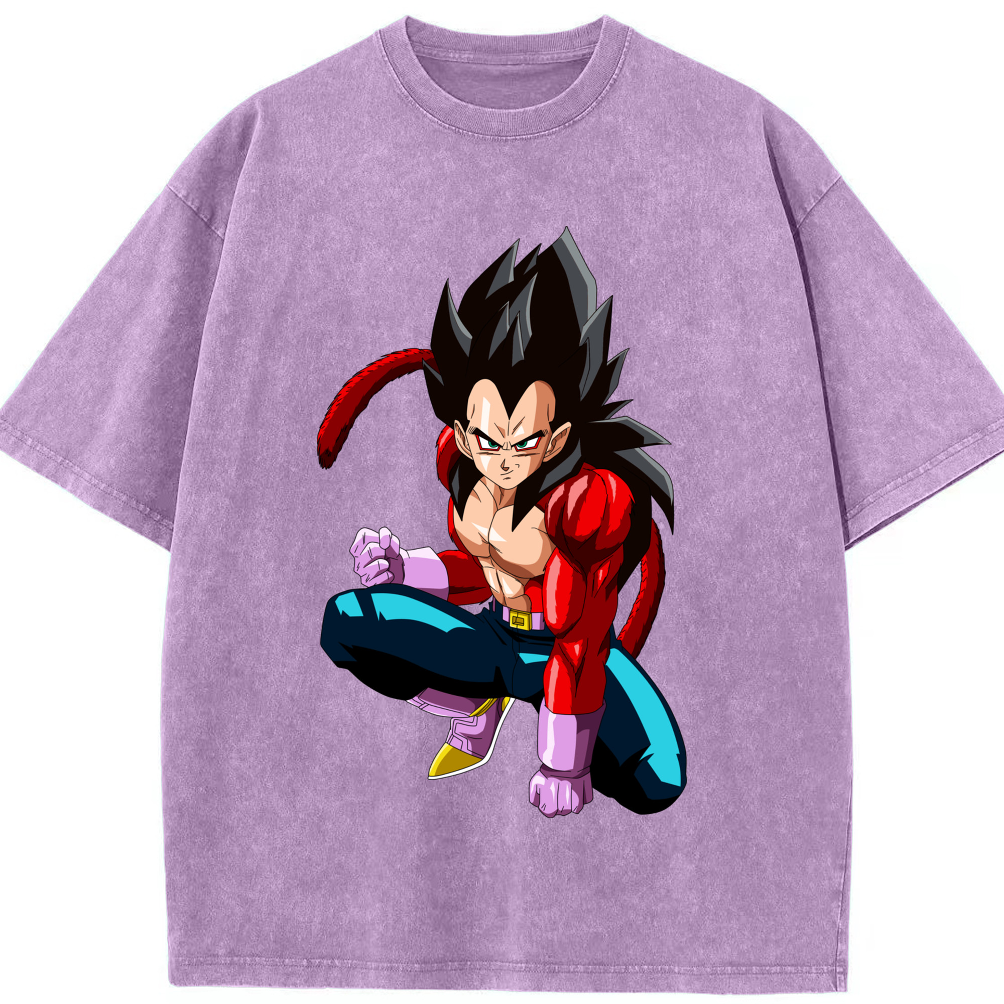 （画像用） ドラゴンボール ベジータ四世（Bejīta Yonsei）DRAGON BALL Vegeta IV 綿100% ヴィンテージ風 半袖Tシャツ（フロントプリント）