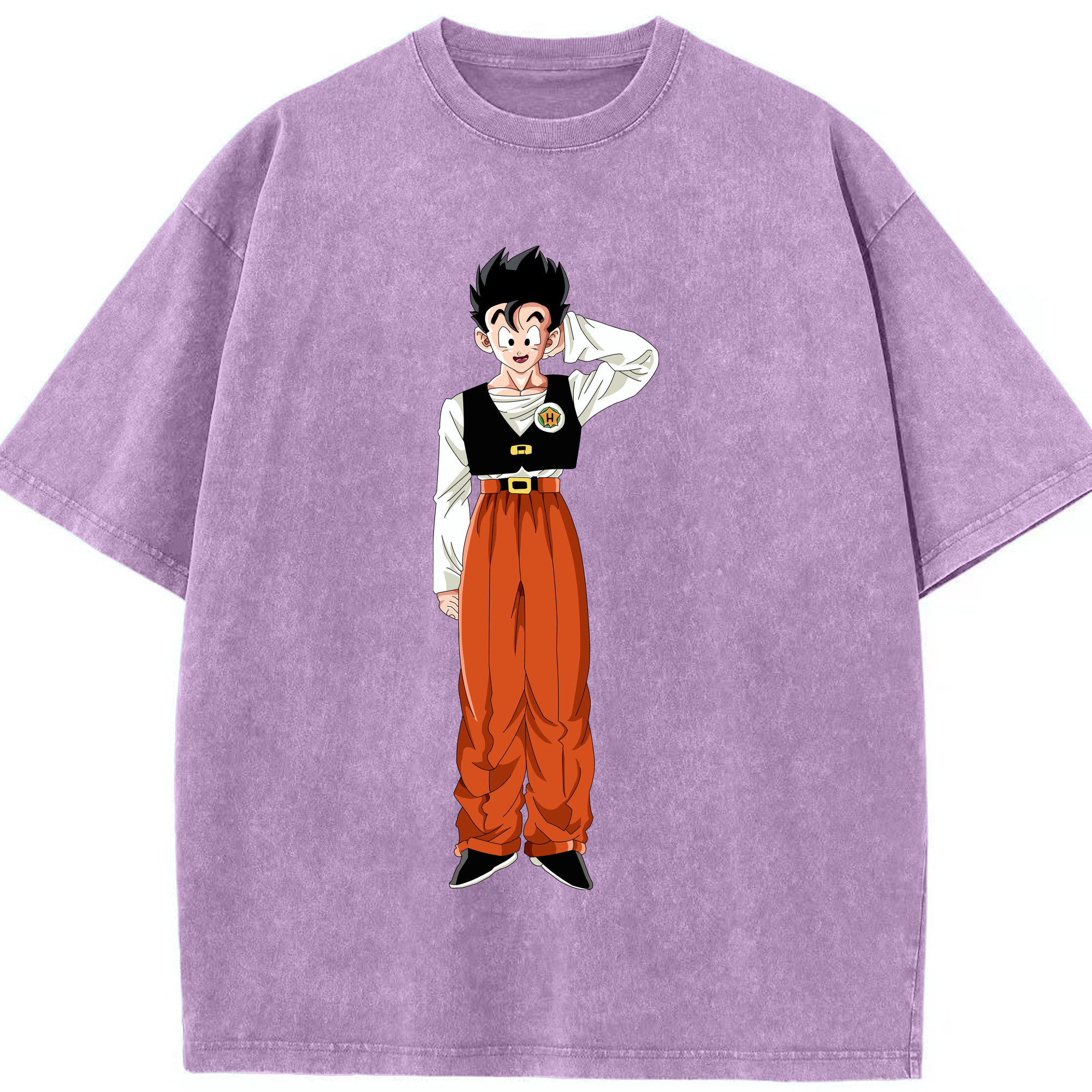（画像用） ドラゴンボール 孫 悟飯（そんごはん）DRAGON BALL Son Gohan 綿100% ヴィンテージ風 半袖Tシャツ（フロントプリント）