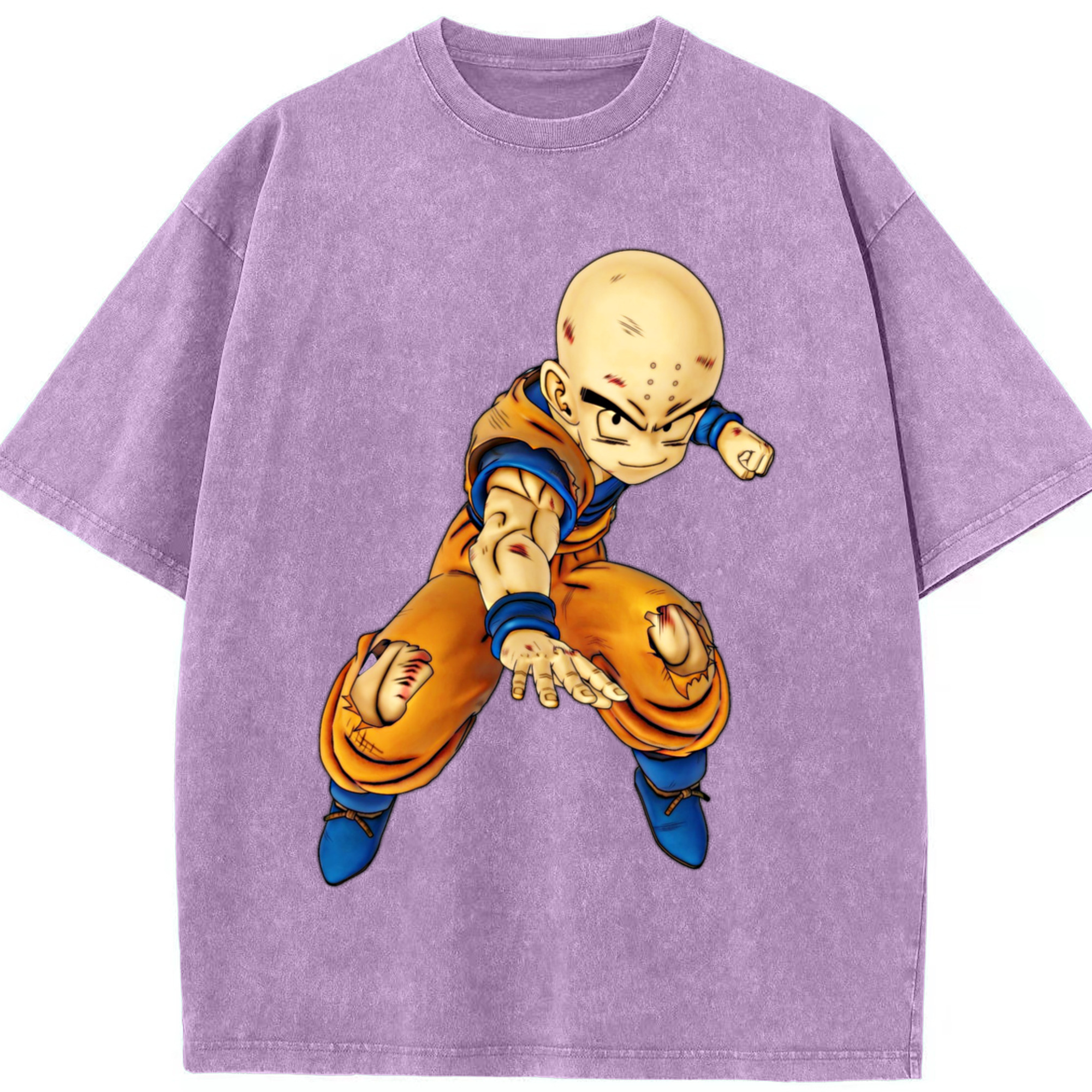 （画像用） ドラゴンボール クリリン DRAGON BALL krillin 綿100% ヴィンテージ風 半袖Tシャツ（フロントプリント）