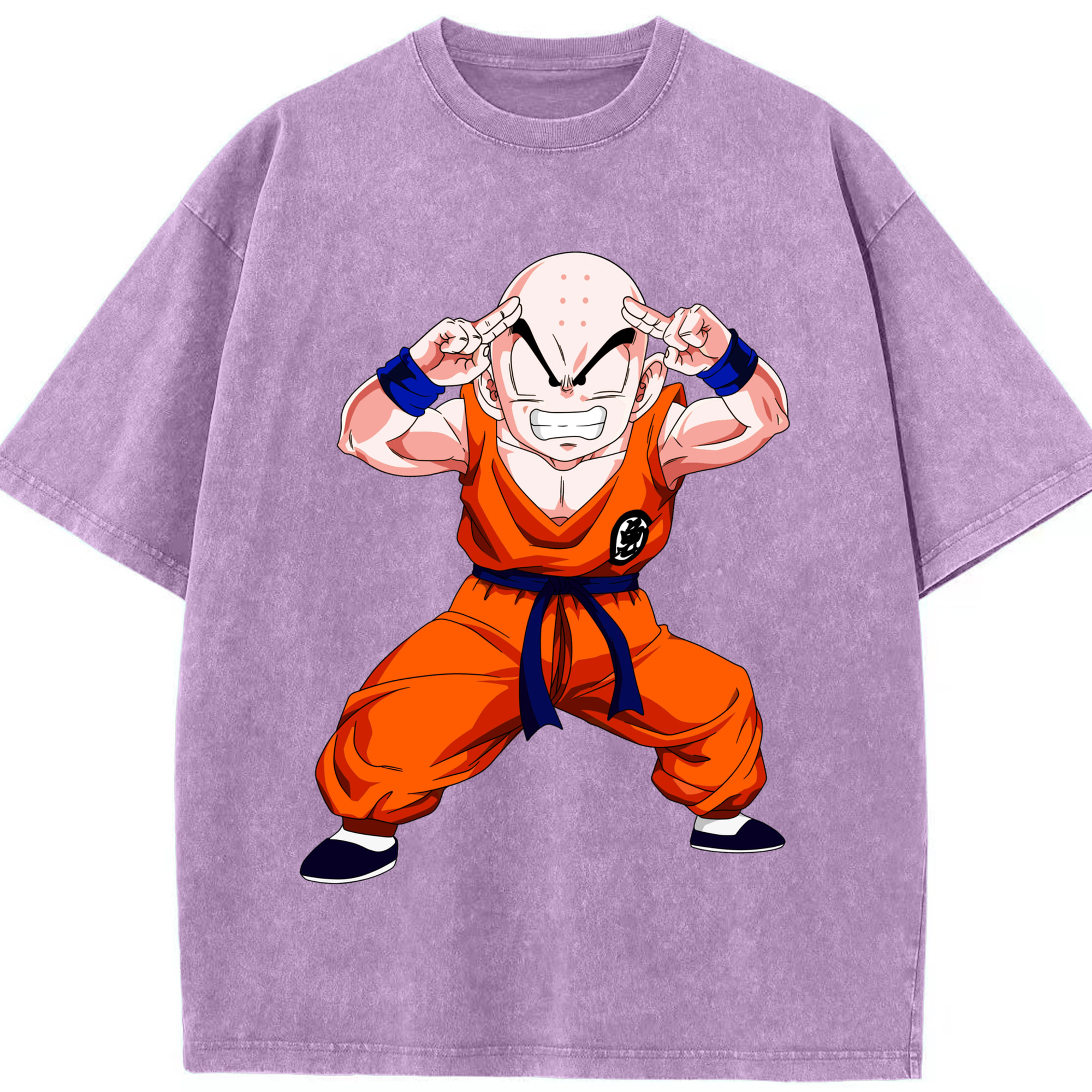 （画像用） ドラゴンボール クリリン DRAGON BALL krillin 綿100% ヴィンテージ風 半袖Tシャツ（フロントプリント）
