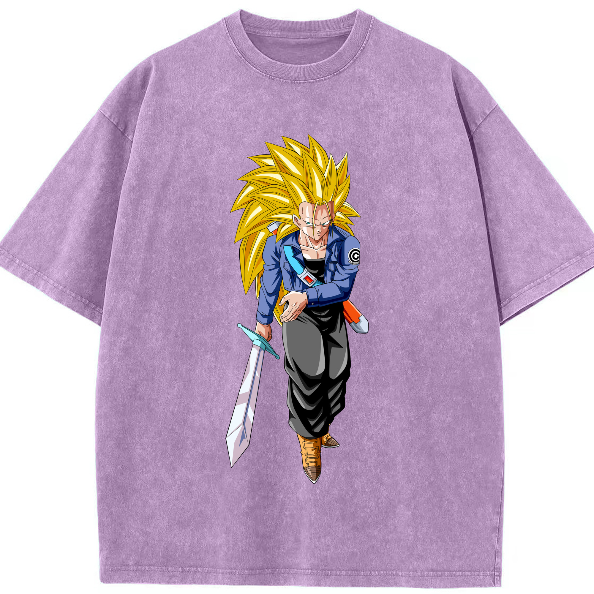 （画像用） ドラゴンボール トランクス（Torankusu）DRAGON BALL Trunks 綿100% ヴィンテージ風 半袖Tシャツ（フロントプリント）