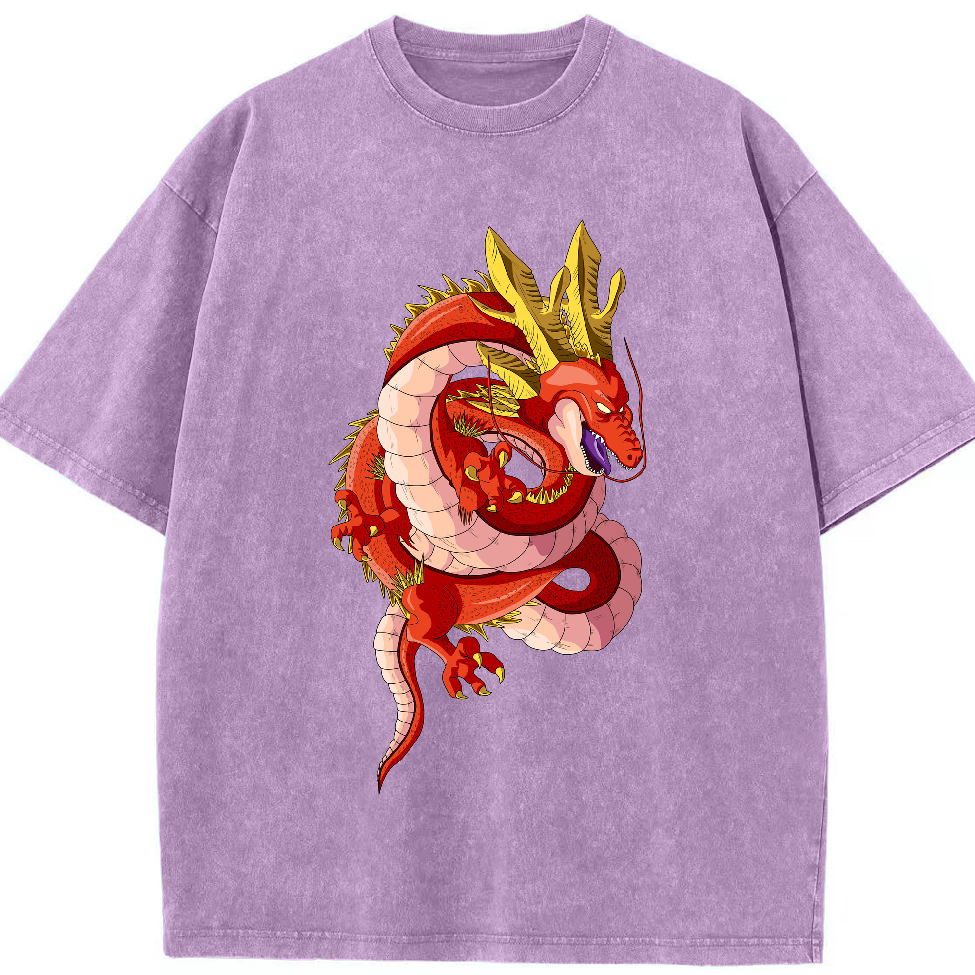 （画像用） ドラゴンボール 神龍 シェンロン DRAGON BALL Shenron 綿100% ヴィンテージ風 半袖Tシャツ（フロントプリント）