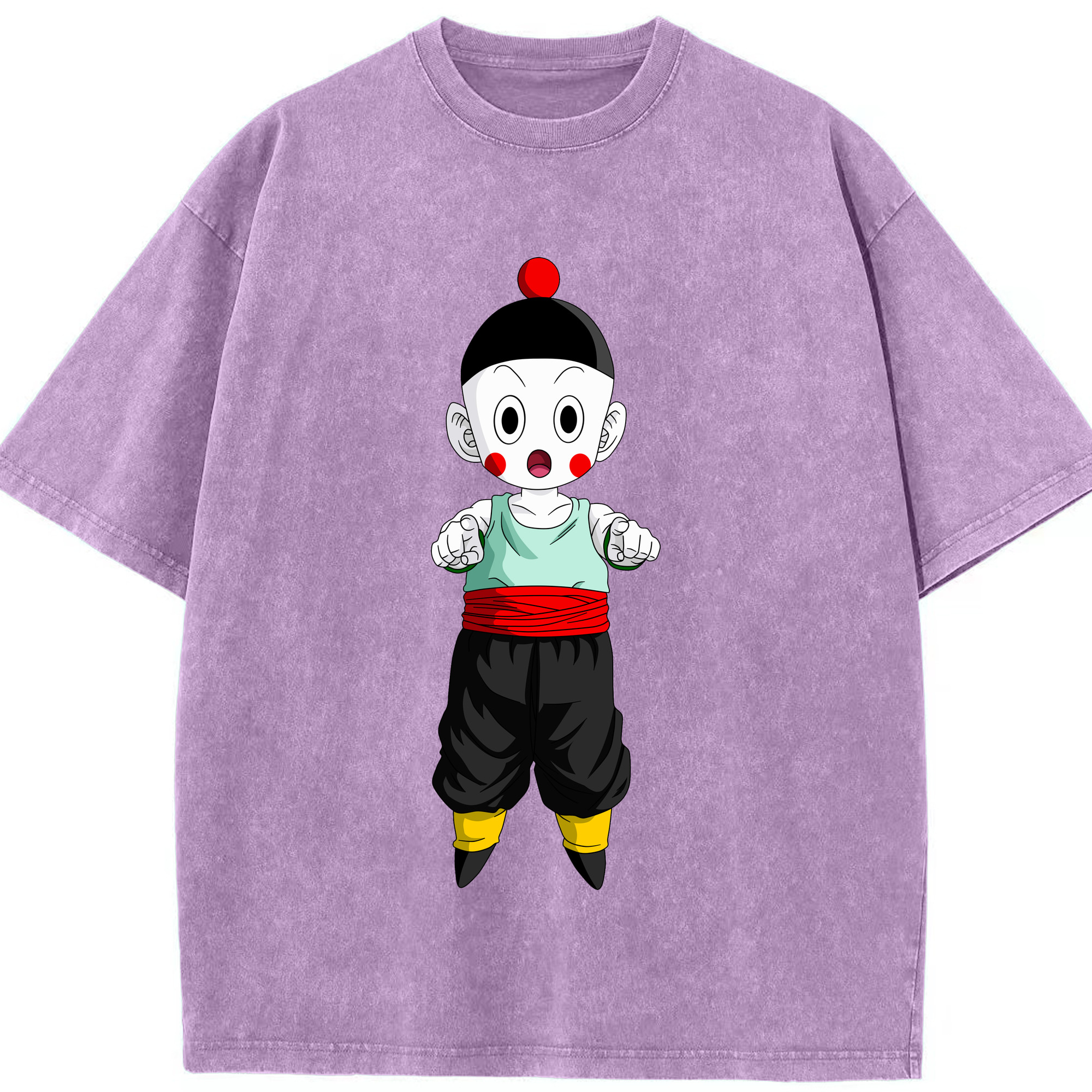 ドラゴンボール 餃子（チャオズ）DRAGON BALL Chaoz 綿100% ヴィンテージ風 半袖Tシャツ（フロントプリント）