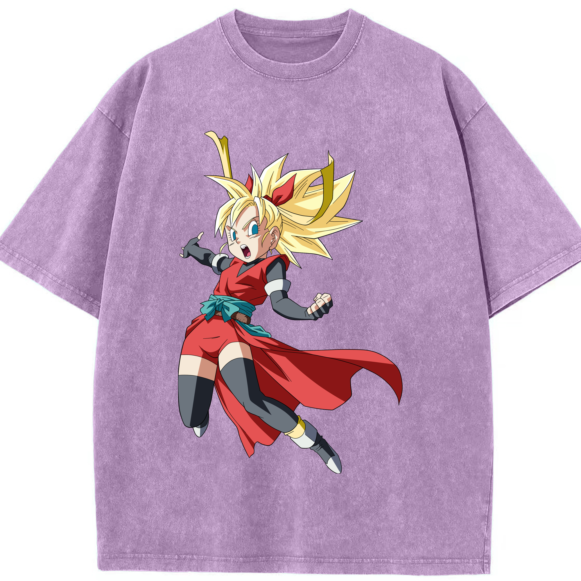 （画像用） ドラゴンボール カリフラ DRAGON BALL Caulifla 綿100% ヴィンテージ風 半袖Tシャツ（フロントプリント）