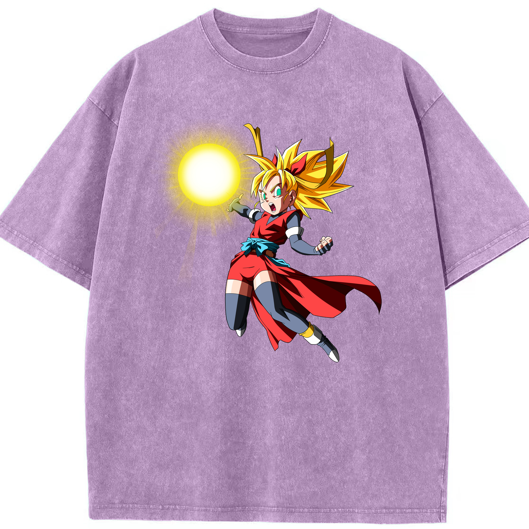 （画像用） ドラゴンボール カリフラ DRAGON BALL Caulifla 綿100% ヴィンテージ風 半袖Tシャツ（フロントプリント）