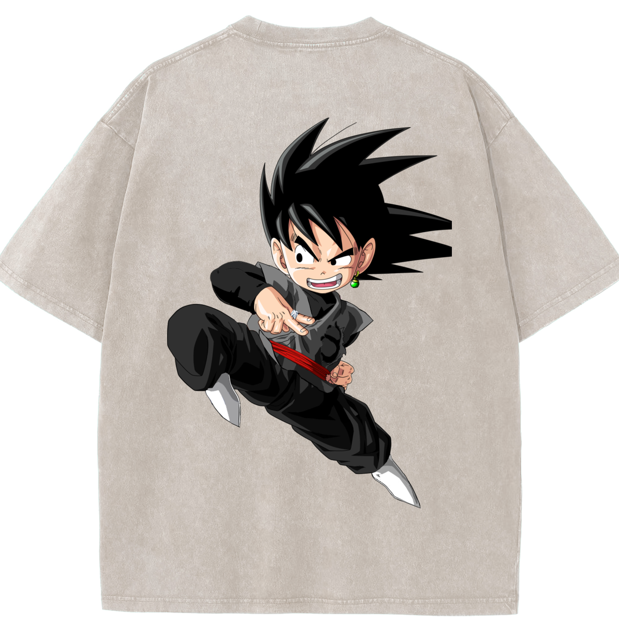 （画像用） ドラゴンボール 孫悟空（そん ごくう）Son Goku カカロット DRAGON BALL Kakarotto 綿100% ヴィンテージ風 半袖Tシャツ（背面プリント）