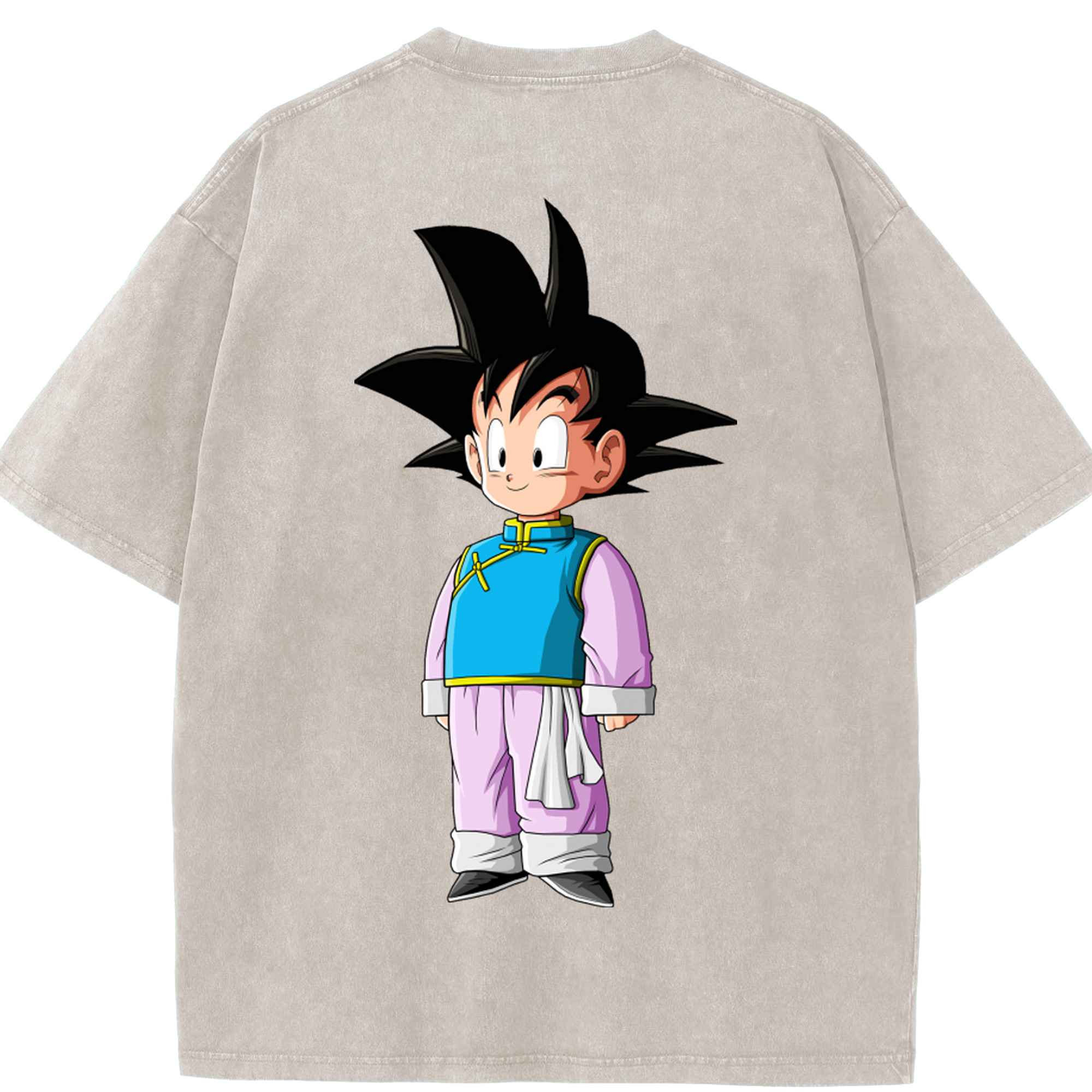 （画像用） ドラゴンボール 孫悟空（そん ごくう）Son Goku カカロット DRAGON BALL Kakarotto 綿100% ヴィンテージ風 半袖Tシャツ（背面プリント）