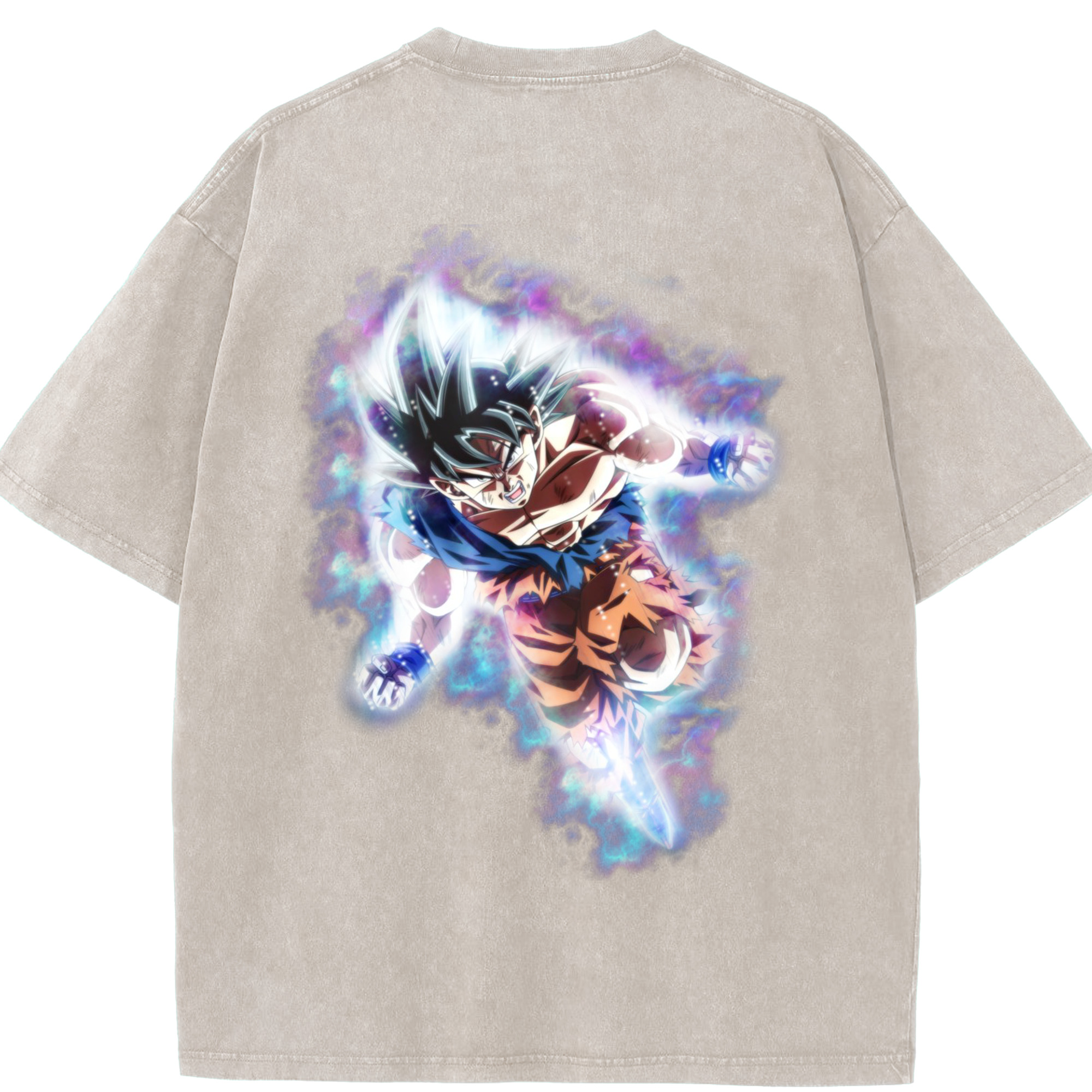 （画像用） ドラゴンボール 孫悟空（そん ごくう）Son Goku カカロット DRAGON BALL Kakarotto 綿100% ヴィンテージ風 半袖Tシャツ（背面プリント）