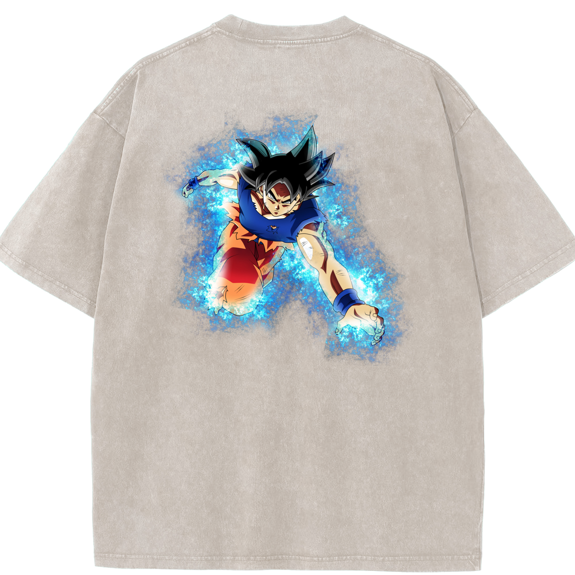 （画像用） ドラゴンボール 孫悟空（そん ごくう）Son Goku カカロット DRAGON BALL Kakarotto 綿100% ヴィンテージ風 半袖Tシャツ（背面プリント）