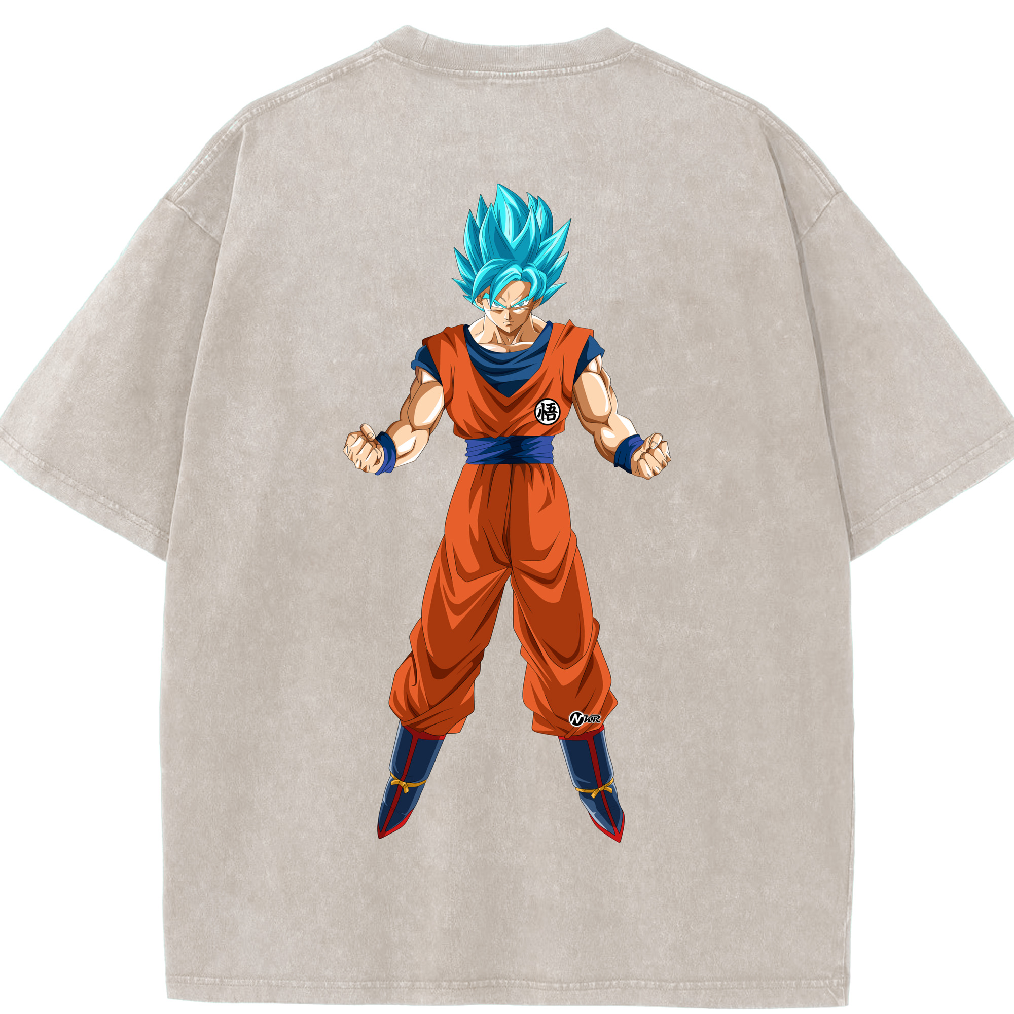 （画像用） ドラゴンボール 孫悟空（そん ごくう）Son Goku カカロット DRAGON BALL Kakarotto 綿100% ヴィンテージ風 半袖Tシャツ（背面プリント）
