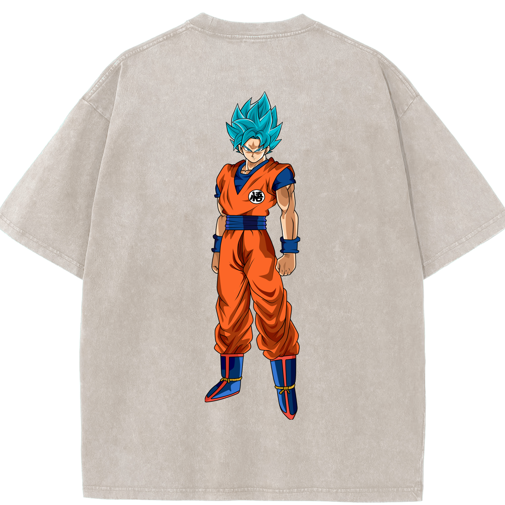 （画像用） ドラゴンボール 孫悟空（そん ごくう）Son Goku カカロット DRAGON BALL Kakarotto 綿100% ヴィンテージ風 半袖Tシャツ（背面プリント）