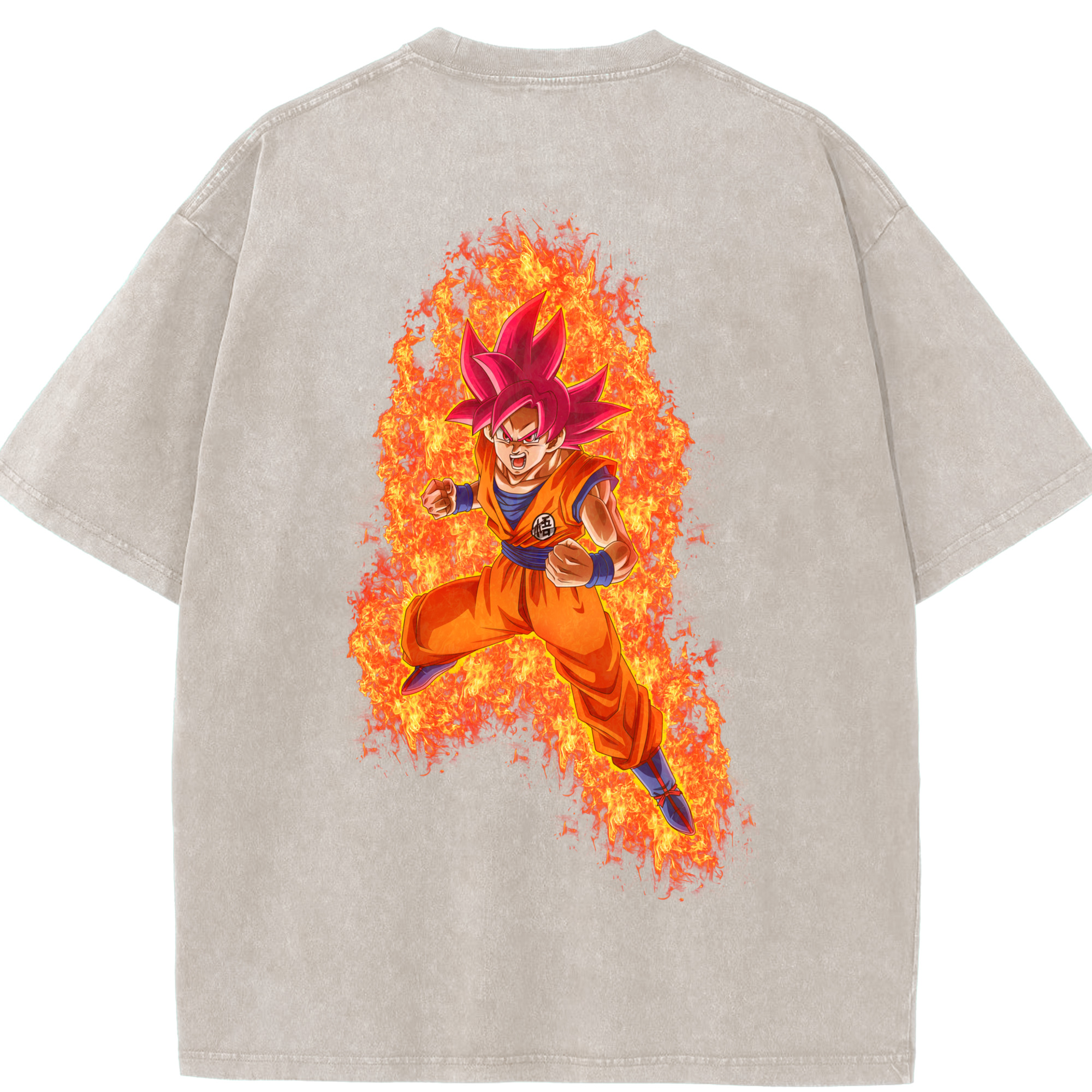 （画像用） ドラゴンボール 孫悟空（そん ごくう）Son Goku カカロット DRAGON BALL Kakarotto 綿100% ヴィンテージ風 半袖Tシャツ（背面プリント）