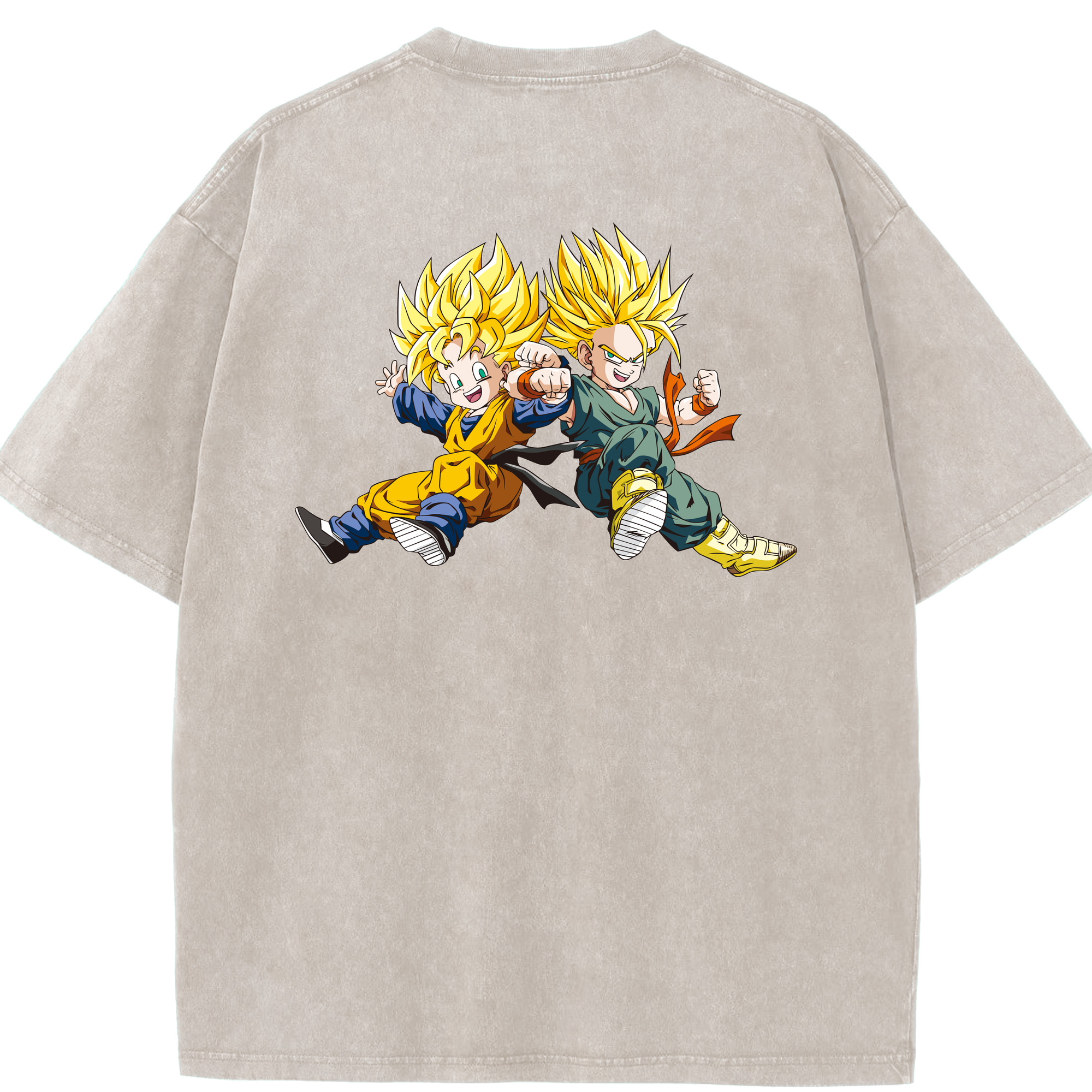 （画像用） ドラゴンボール 孫悟空（そん ごくう）Son Goku カカロット DRAGON BALL Kakarotto 綿100% ヴィンテージ風 半袖Tシャツ（背面プリント）