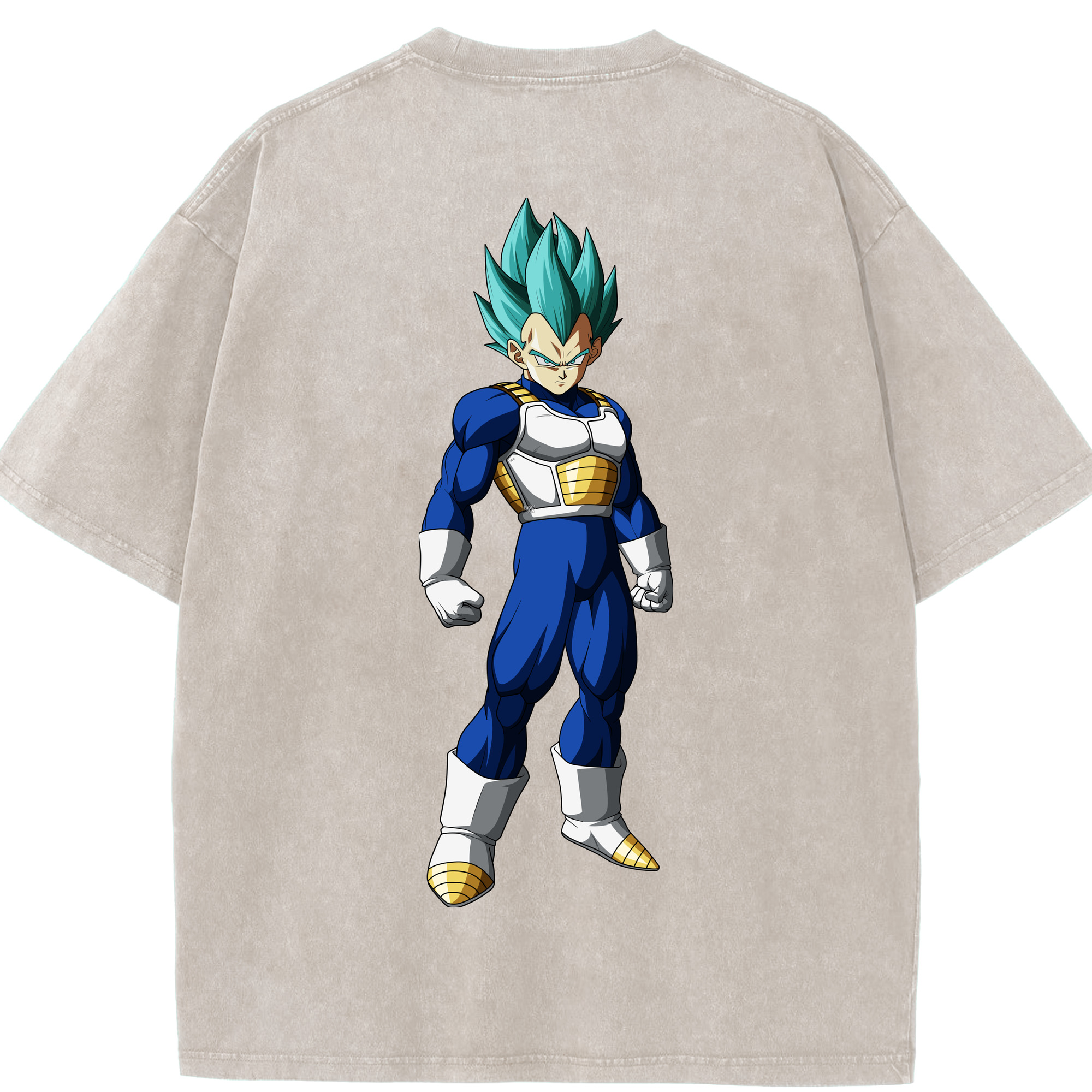 （画像用） ドラゴンボール ベジータ四世（Bejīta Yonsei）DRAGON BALL Vegeta IV 綿100% ヴィンテージ風 半袖Tシャツ（背面プリント）