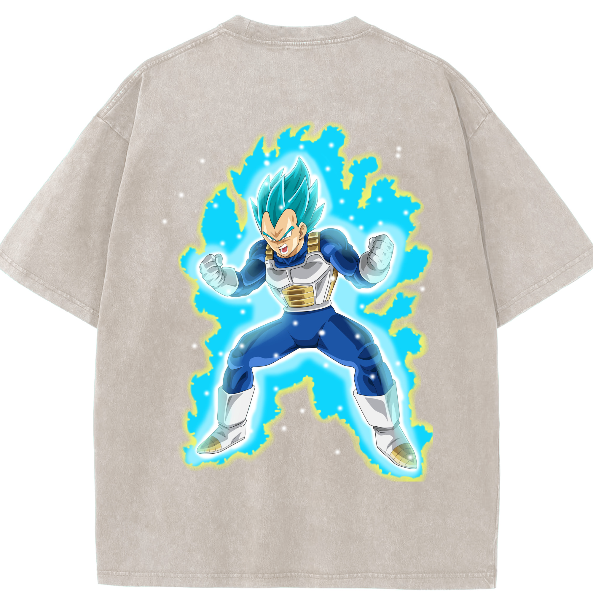 （画像用） ドラゴンボール ベジータ四世（Bejīta Yonsei）DRAGON BALL Vegeta IV 綿100% ヴィンテージ風 半袖Tシャツ（背面プリント）