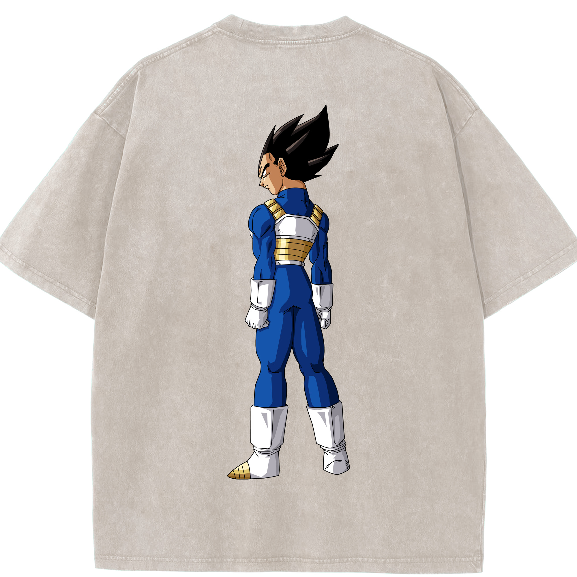 （画像用） ドラゴンボール ベジータ四世（Bejīta Yonsei）DRAGON BALL Vegeta IV 綿100% ヴィンテージ風 半袖Tシャツ（背面プリント）