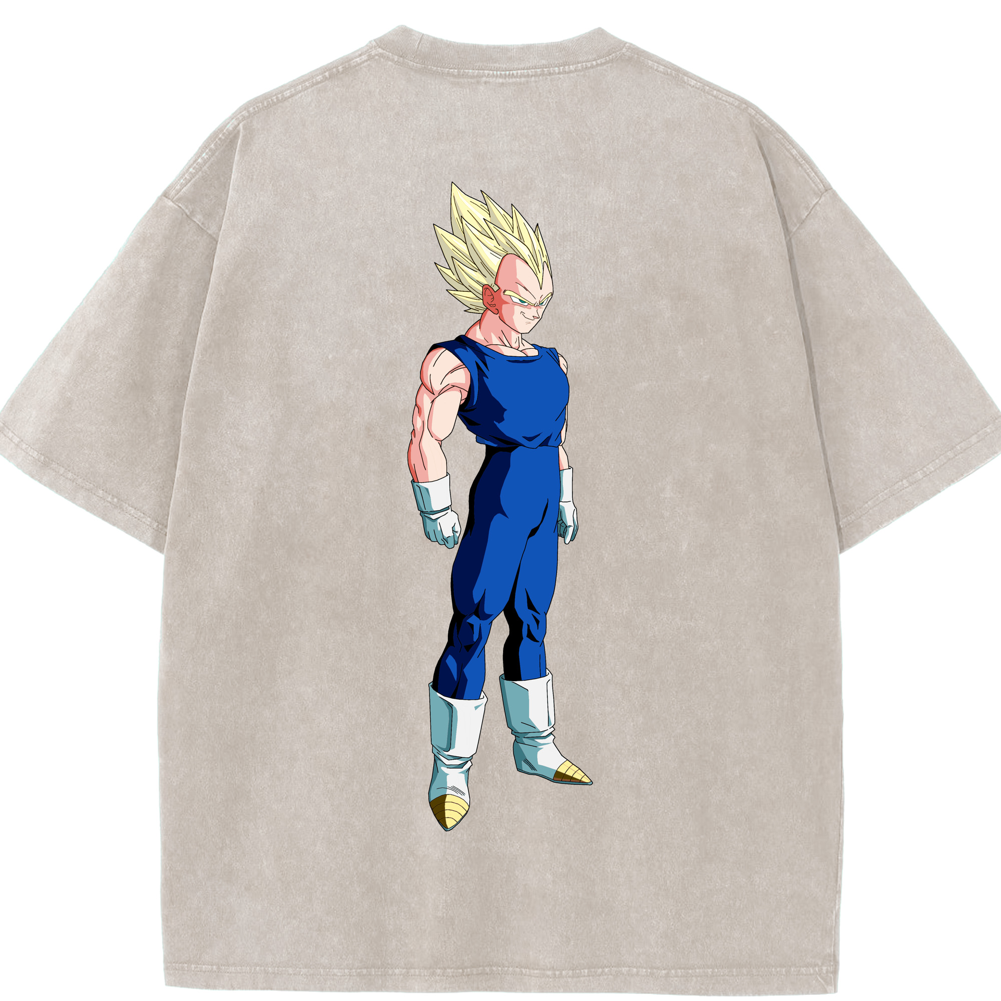 （画像用） ドラゴンボール ベジータ四世（Bejīta Yonsei）DRAGON BALL Vegeta IV 綿100% ヴィンテージ風 半袖Tシャツ（背面プリント）