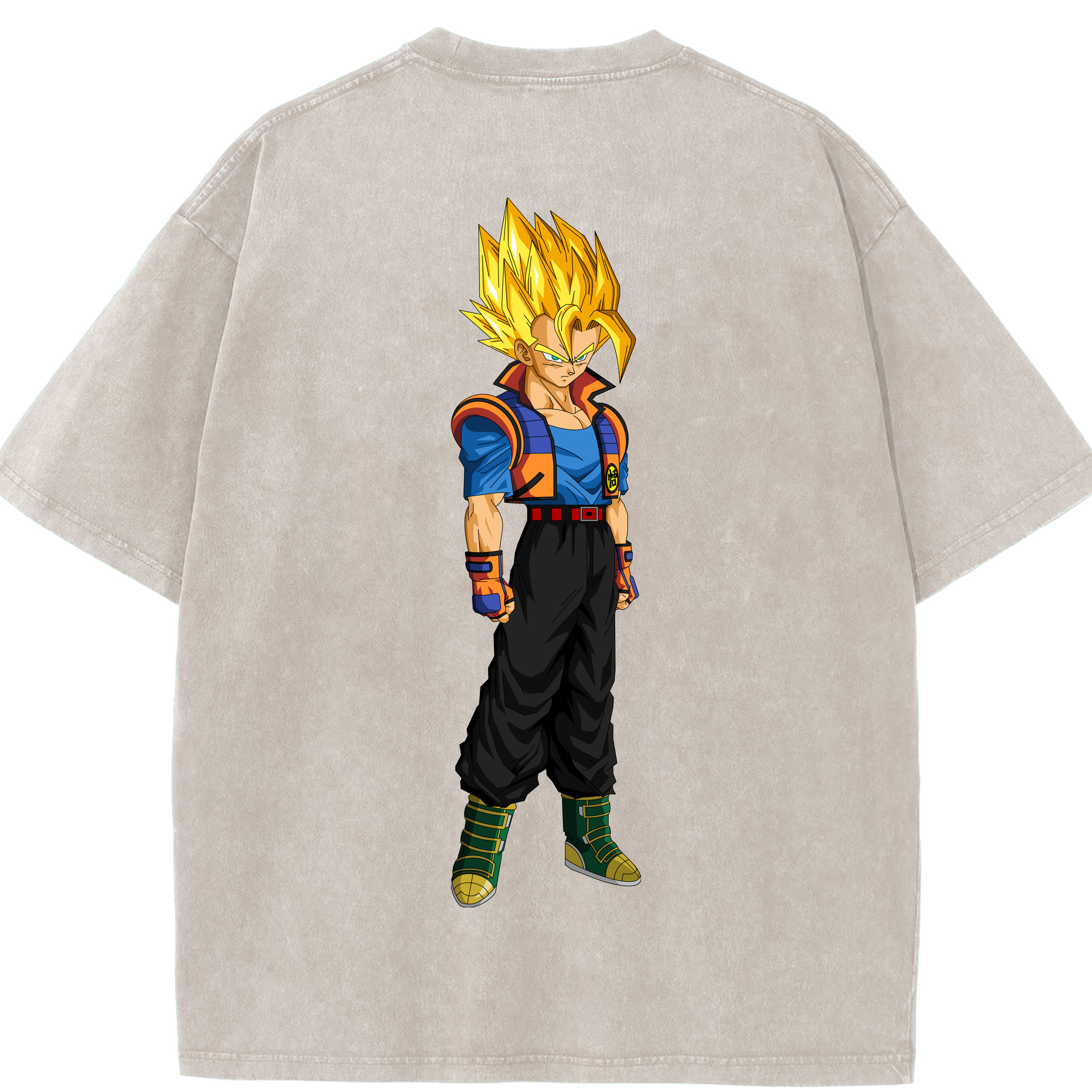 （画像用） ドラゴンボール ベジータ四世（Bejīta Yonsei）DRAGON BALL Vegeta IV 綿100% ヴィンテージ風 半袖Tシャツ（背面プリント）