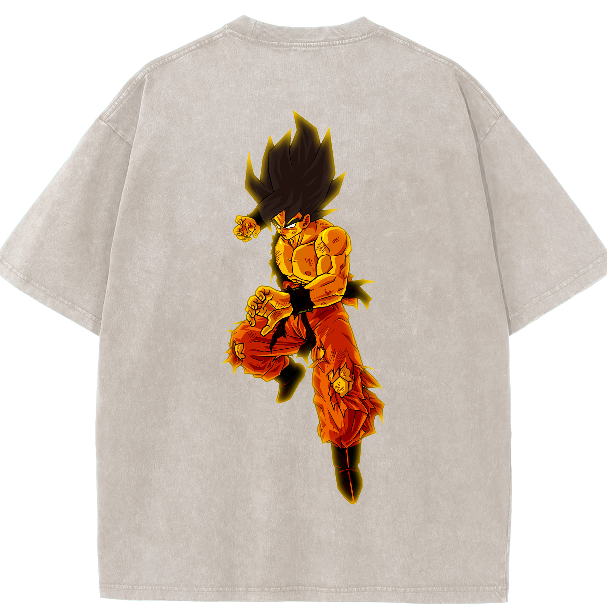 （画像用） ドラゴンボール 孫 悟飯（そんごはん）DRAGON BALL Son Gohan 綿100% ヴィンテージ風 半袖Tシャツ（背面プリント）
