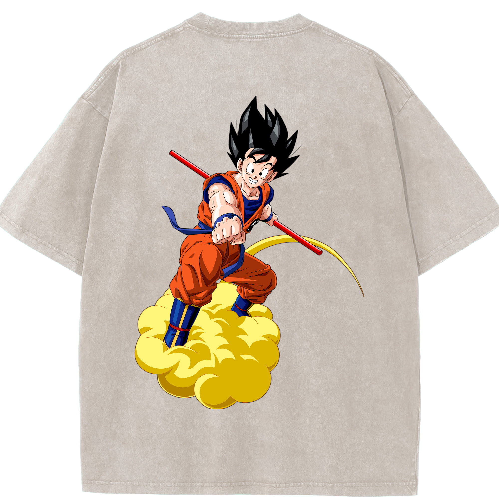 （画像用） ドラゴンボール 孫 悟飯（そんごはん）DRAGON BALL Son Gohan 綿100% ヴィンテージ風 半袖Tシャツ（背面プリント）