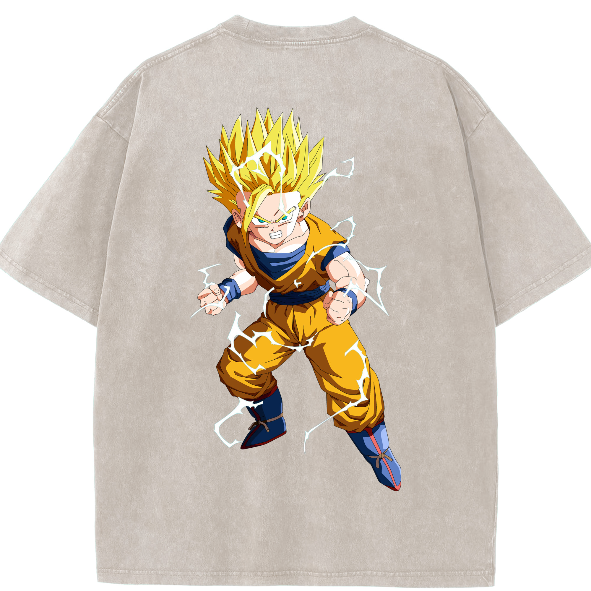 （画像用） ドラゴンボール 孫 悟飯（そんごはん）DRAGON BALL Son Gohan 綿100% ヴィンテージ風 半袖Tシャツ（背面プリント）