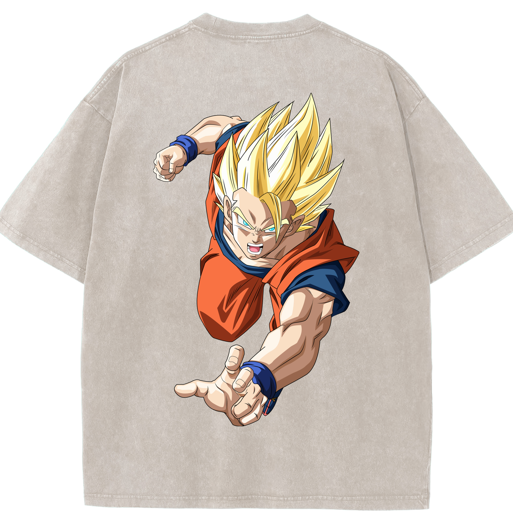 （画像用） ドラゴンボール 孫 悟飯（そんごはん）DRAGON BALL Son Gohan 綿100% ヴィンテージ風 半袖Tシャツ（背面プリント）