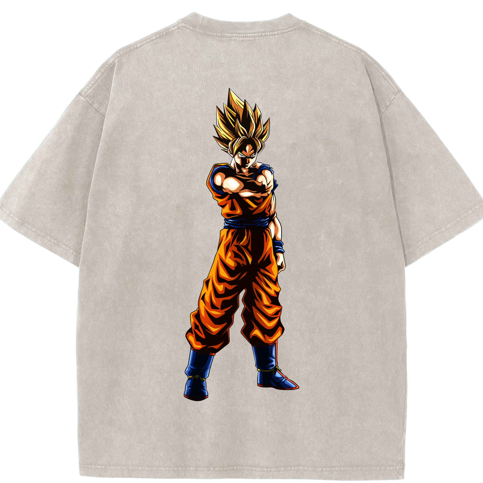 （画像用） ドラゴンボール 孫 悟飯（そんごはん）DRAGON BALL Son Gohan 綿100% ヴィンテージ風 半袖Tシャツ（背面プリント）