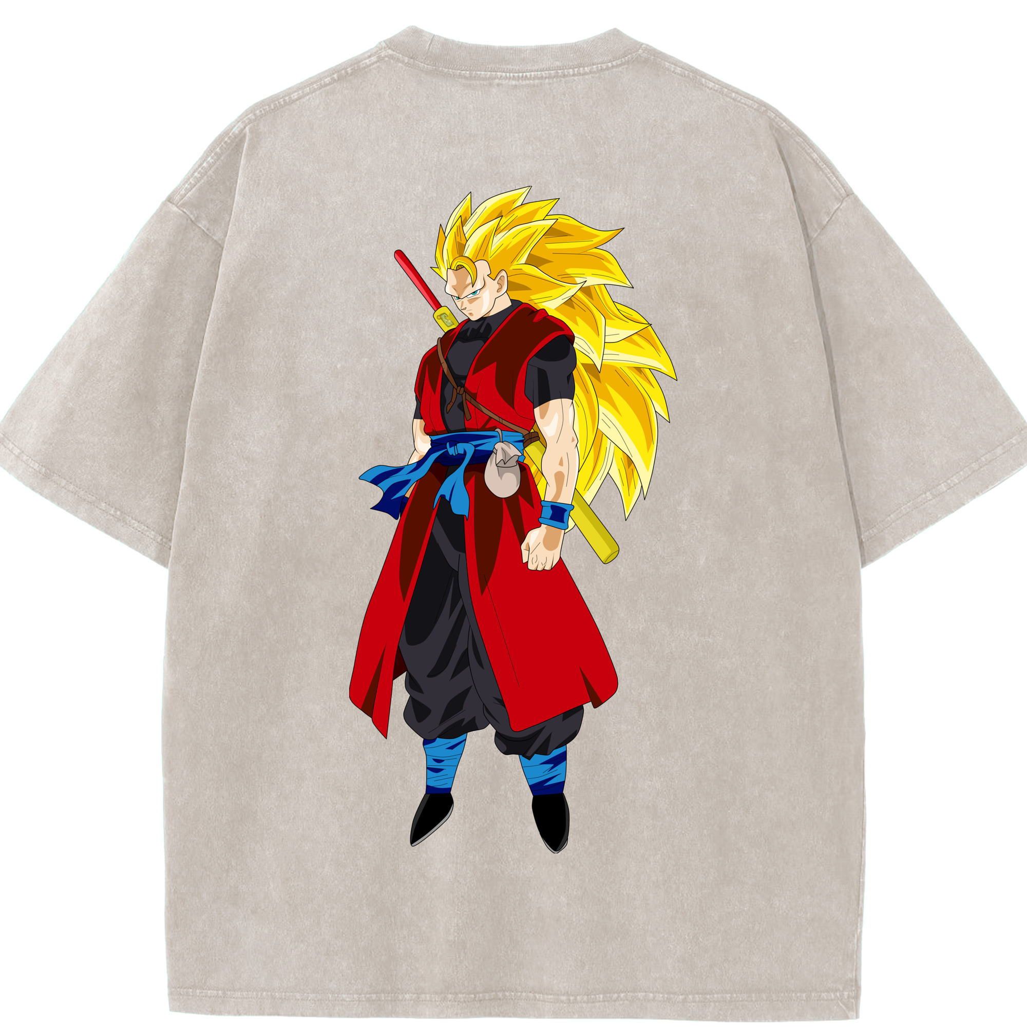 （画像用） ドラゴンボール トランクス（Torankusu）DRAGON BALL Trunks 綿100% ヴィンテージ風 半袖Tシャツ（背面プリント）