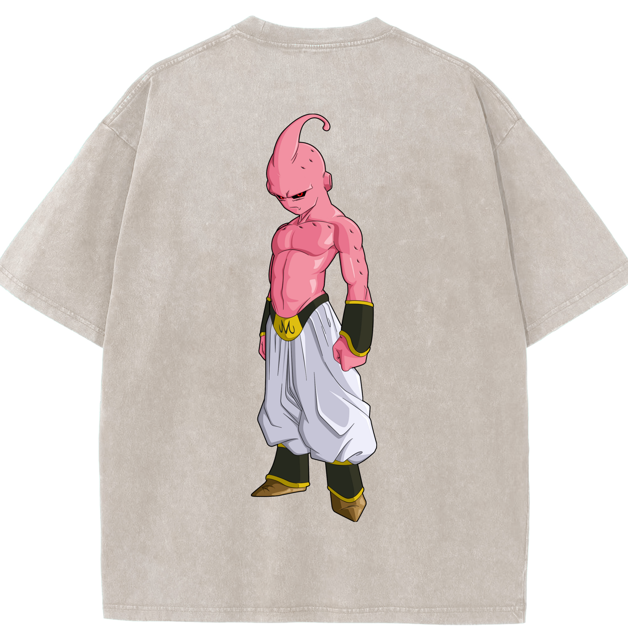 （画像用） ドラゴンボール 魔人ブウ DRAGON BALL Majin Buu 綿100% ヴィンテージ風 半袖Tシャツ（背面プリント）