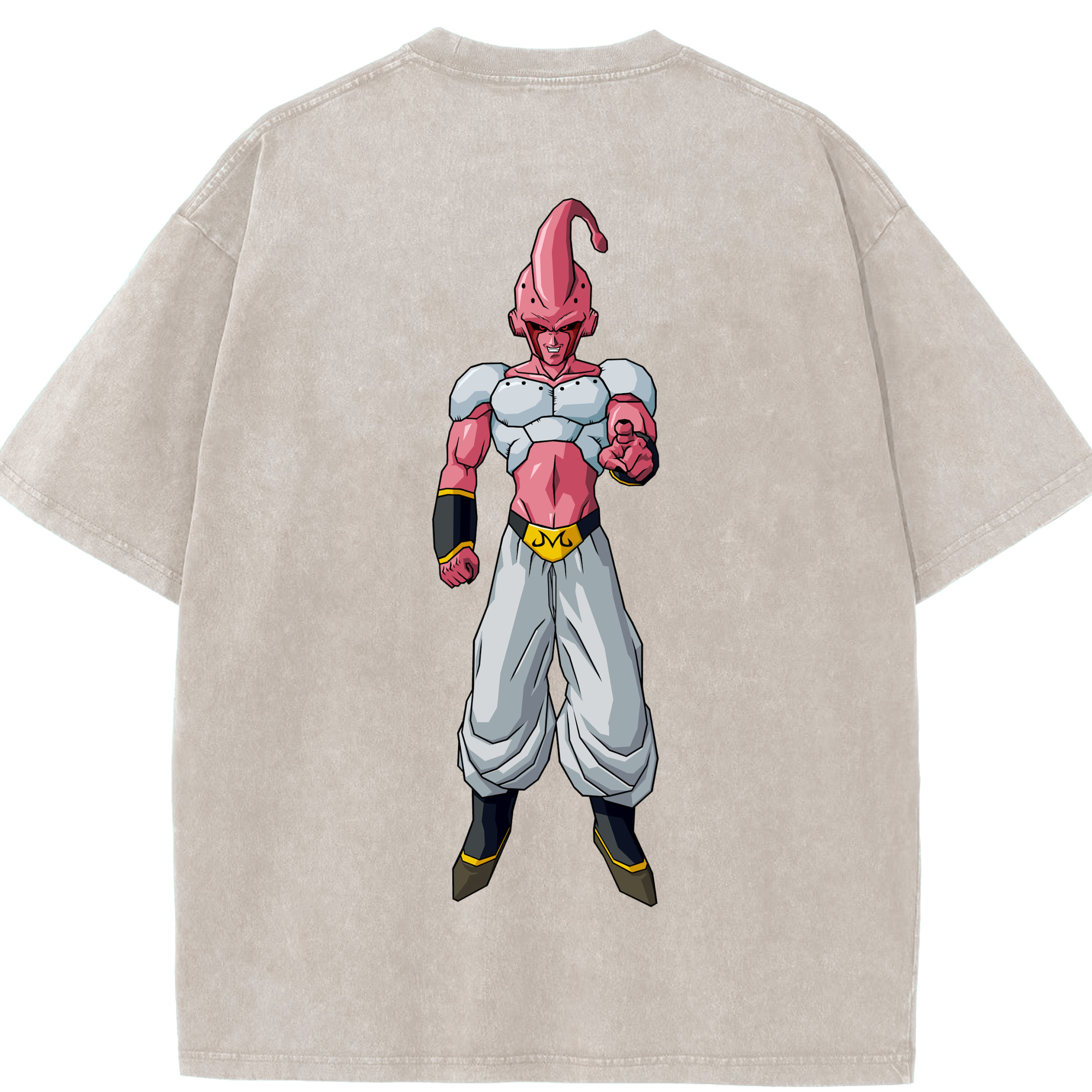 ドラゴンボール 魔人ブウ DRAGON BALL Majin Buu 綿100% ヴィンテージ風 半袖Tシャツ（背面プリント）