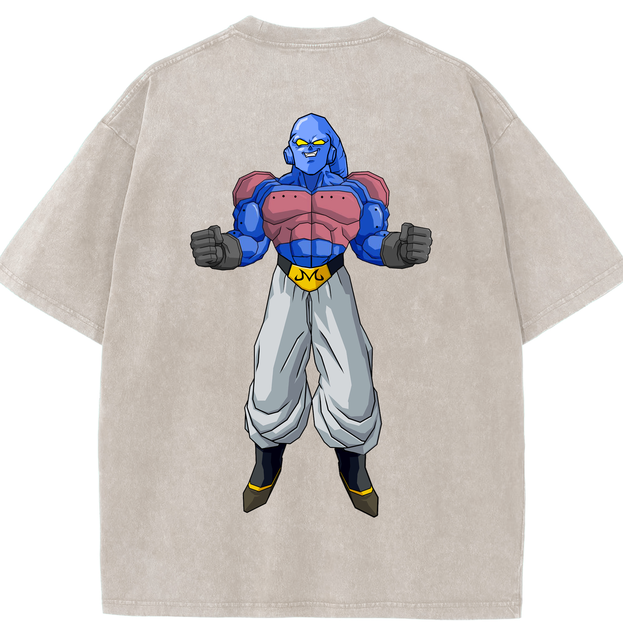 （画像用） ドラゴンボール 魔人ブウ DRAGON BALL Majin Buu 綿100% ヴィンテージ風 半袖Tシャツ（背面プリント）
