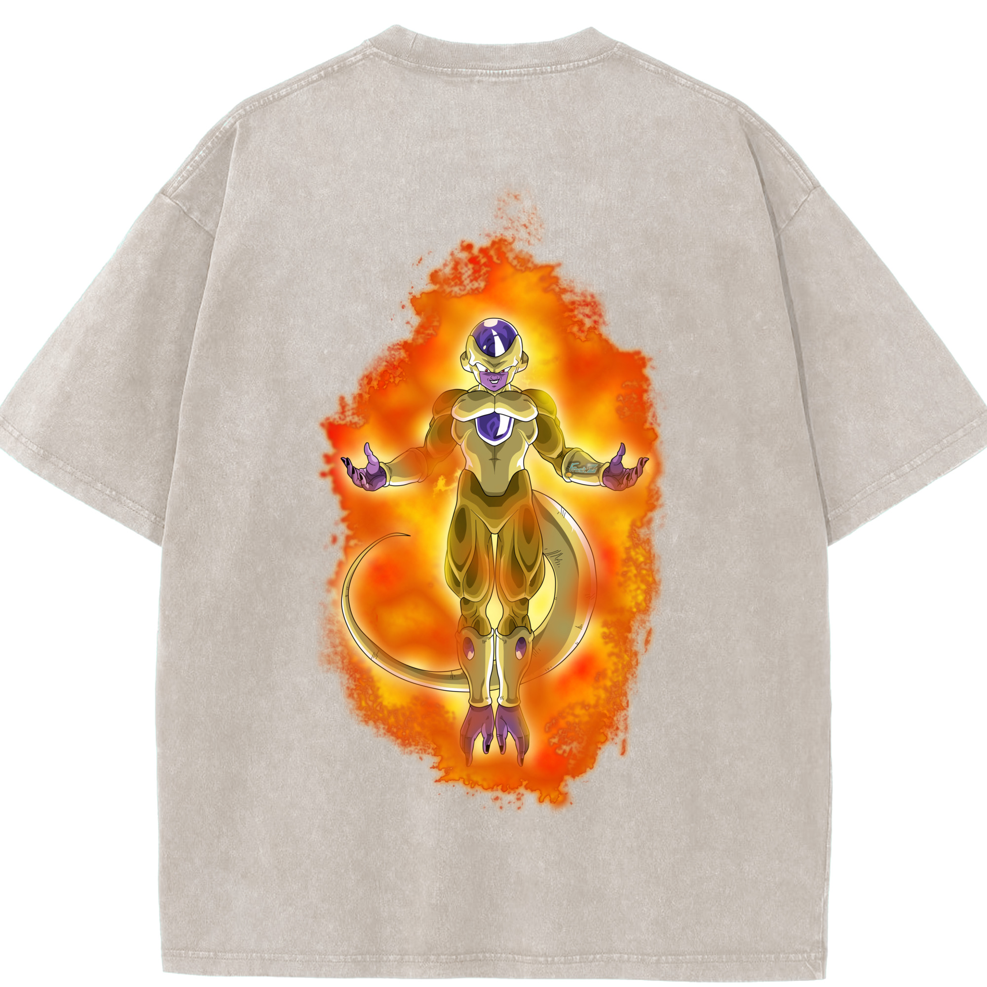 （画像用） ドラゴンボール フリーザ DRAGON BALL Frieza 綿100% ヴィンテージ風 半袖Tシャツ（背面プリント）