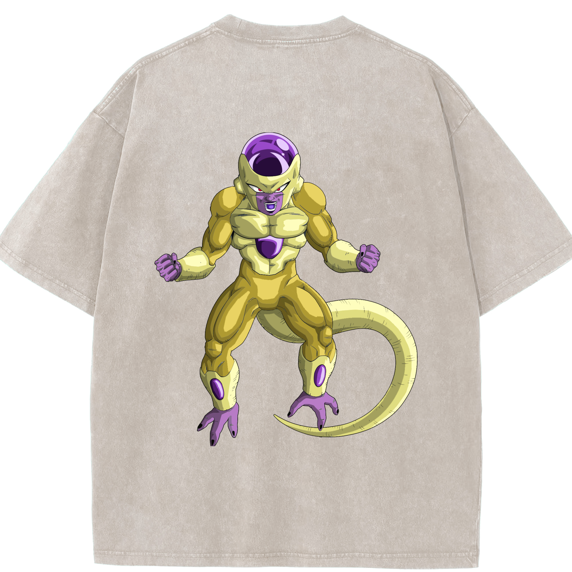 （画像用） ドラゴンボール フリーザ DRAGON BALL Frieza 綿100% ヴィンテージ風 半袖Tシャツ（背面プリント）