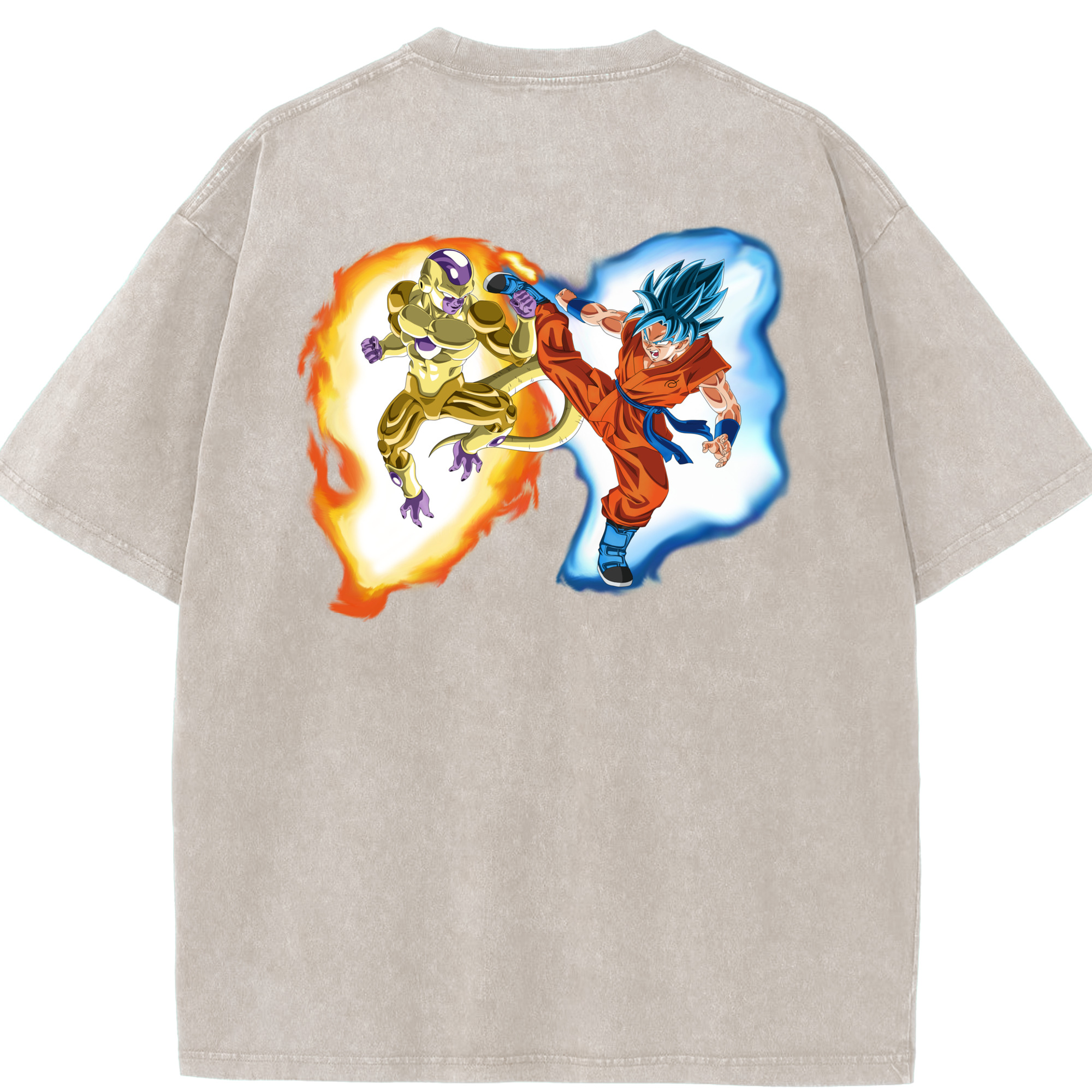 （画像用） ドラゴンボール フリーザ DRAGON BALL Frieza 綿100% ヴィンテージ風 半袖Tシャツ（背面プリント）