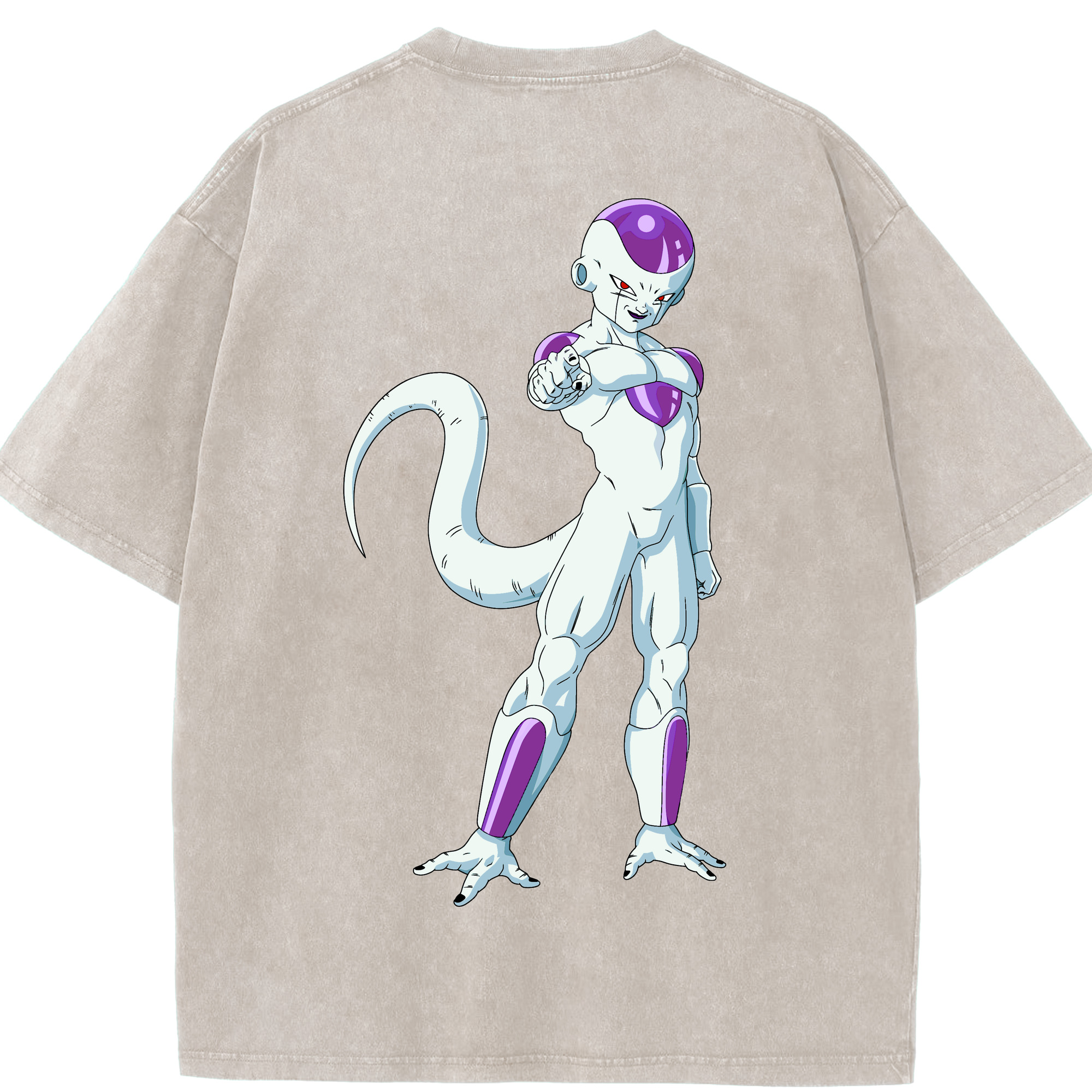 （画像用） ドラゴンボール フリーザ DRAGON BALL Frieza 綿100% ヴィンテージ風 半袖Tシャツ（背面プリント）