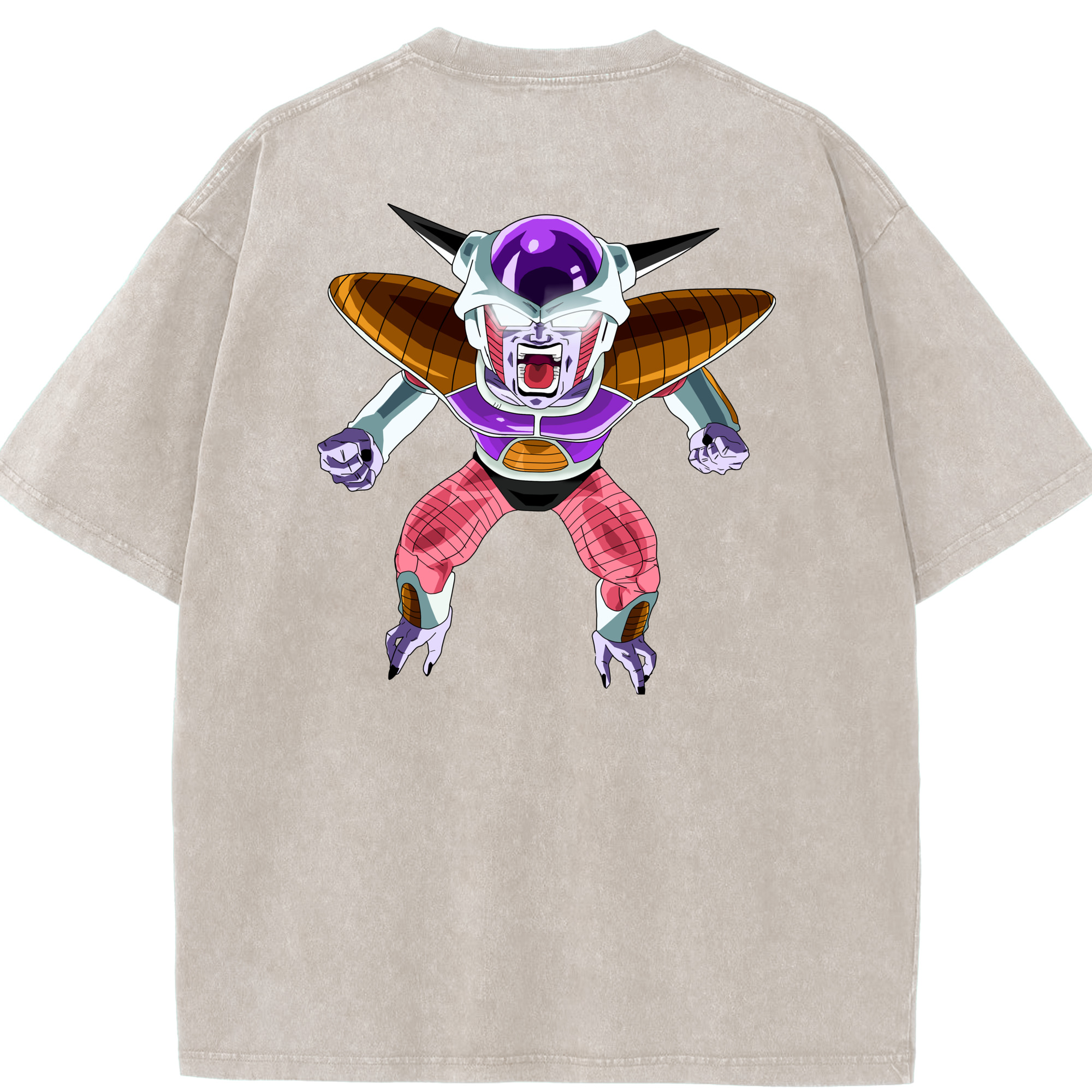 （画像用） ドラゴンボール フリーザ DRAGON BALL Frieza 綿100% ヴィンテージ風 半袖Tシャツ（背面プリント）