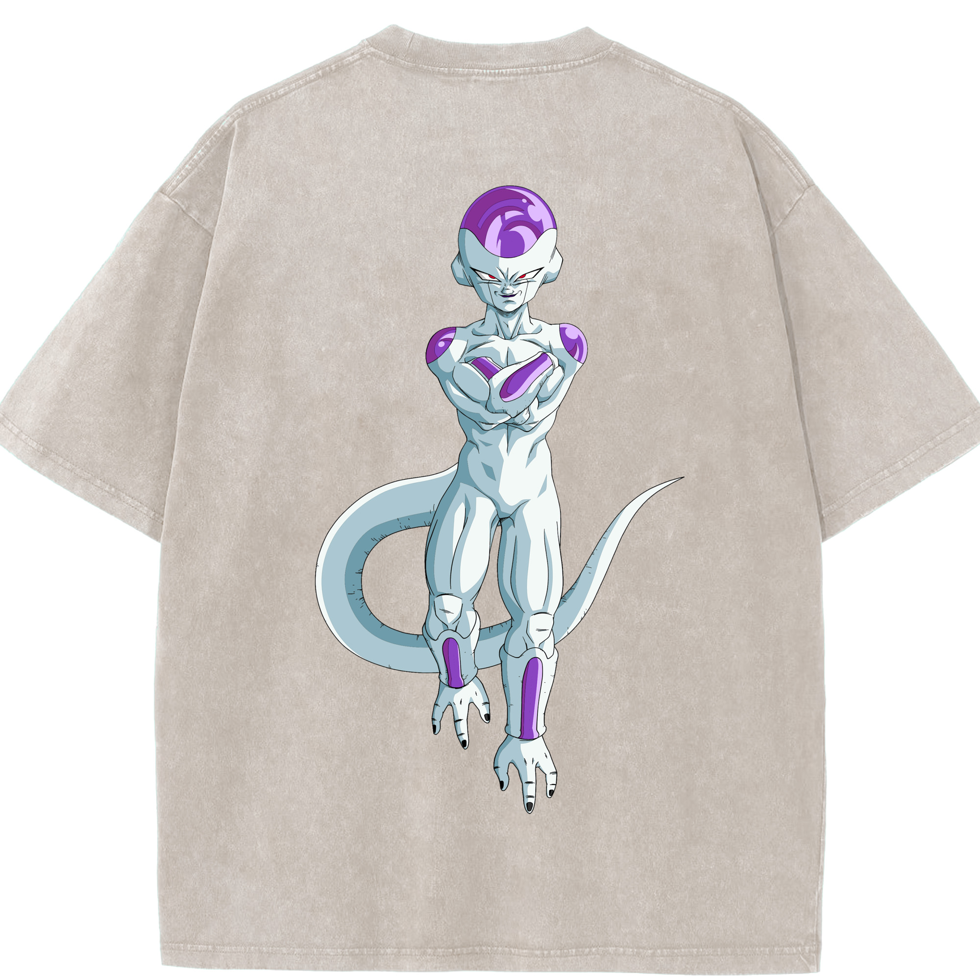 （画像用） ドラゴンボール フリーザ DRAGON BALL Frieza 綿100% ヴィンテージ風 半袖Tシャツ（背面プリント）