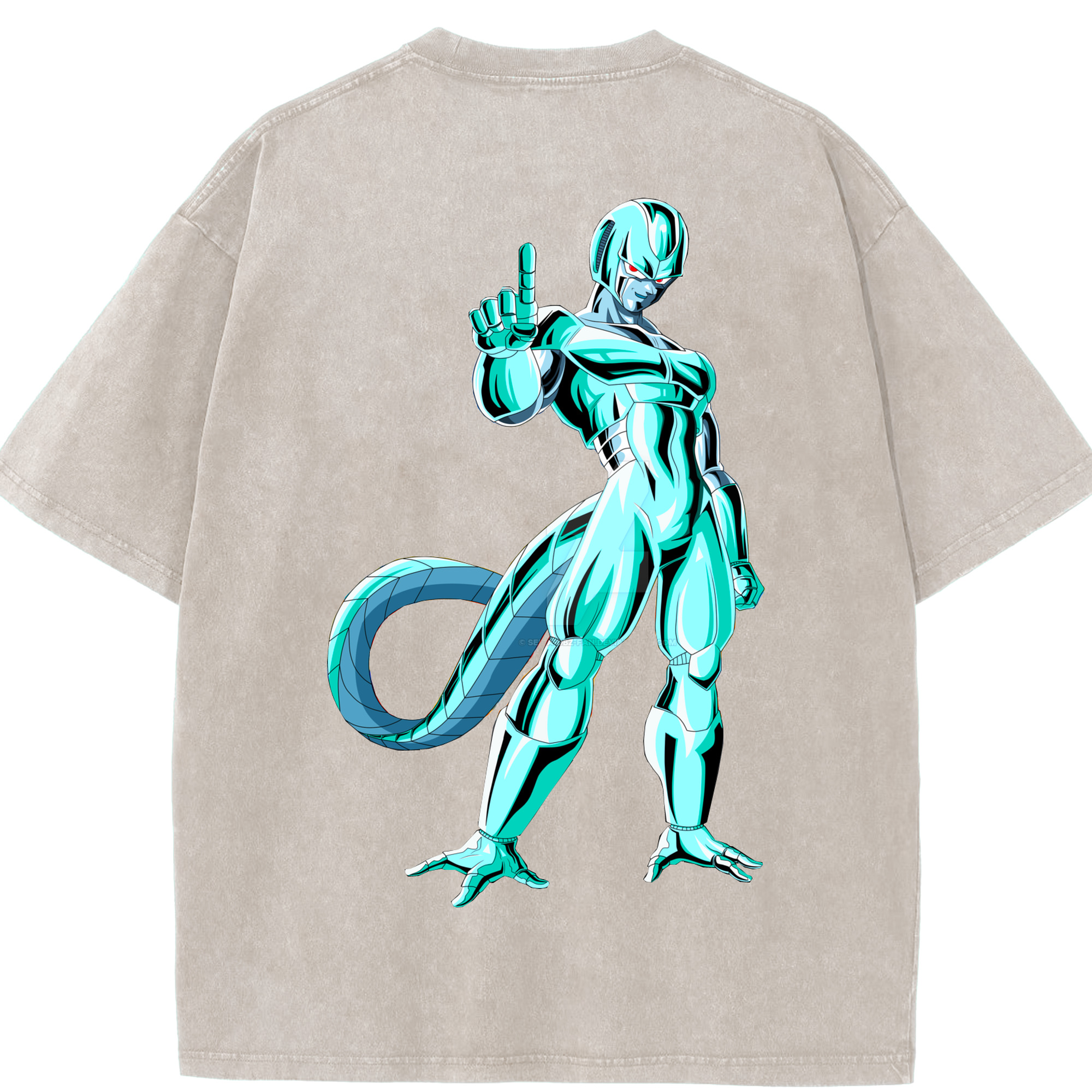 （画像用） ドラゴンボール クウラ DRAGON BALL Cooler Coora 綿100% ヴィンテージ風 半袖Tシャツ（背面プリント）